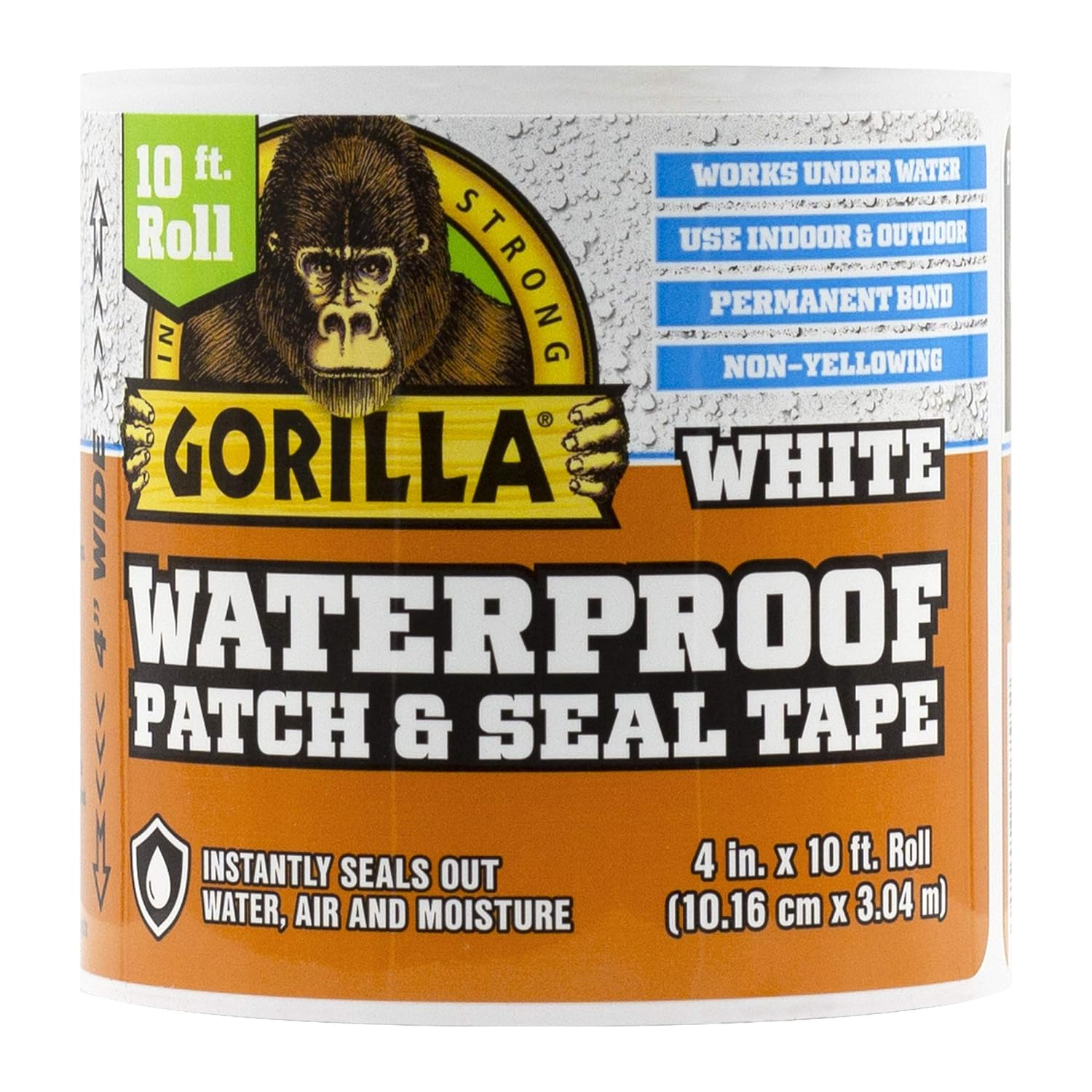 Gorilla Waterproof Patch and Seal Tape 4" X 10' Black, (Pack of 1)