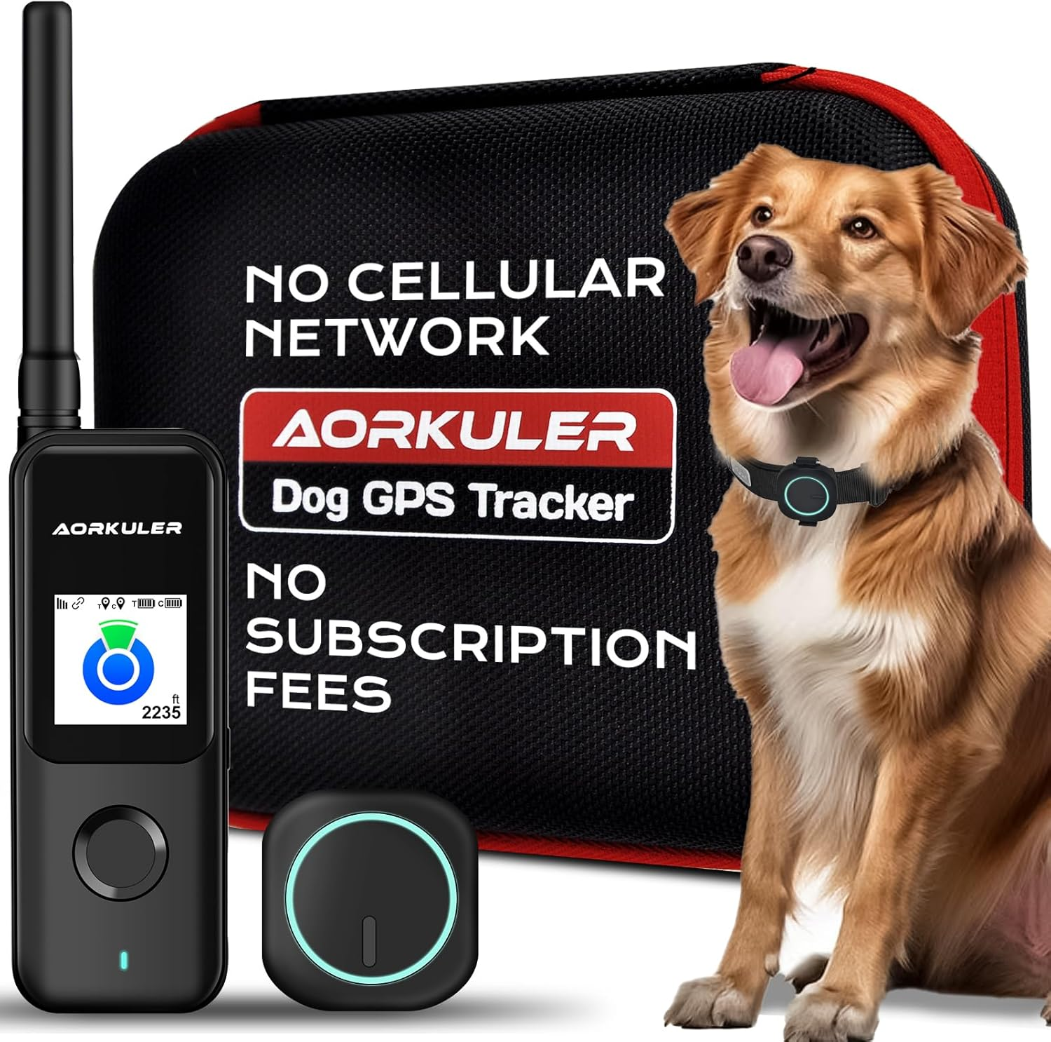 GPS Tracker for Dogs No Subscription, GPS Location without Cell Network, Suitable for Open Areas with Poor Network Signals No Monthly Fee IP67 Waterproof (Tracker 2)(Black) image number 6