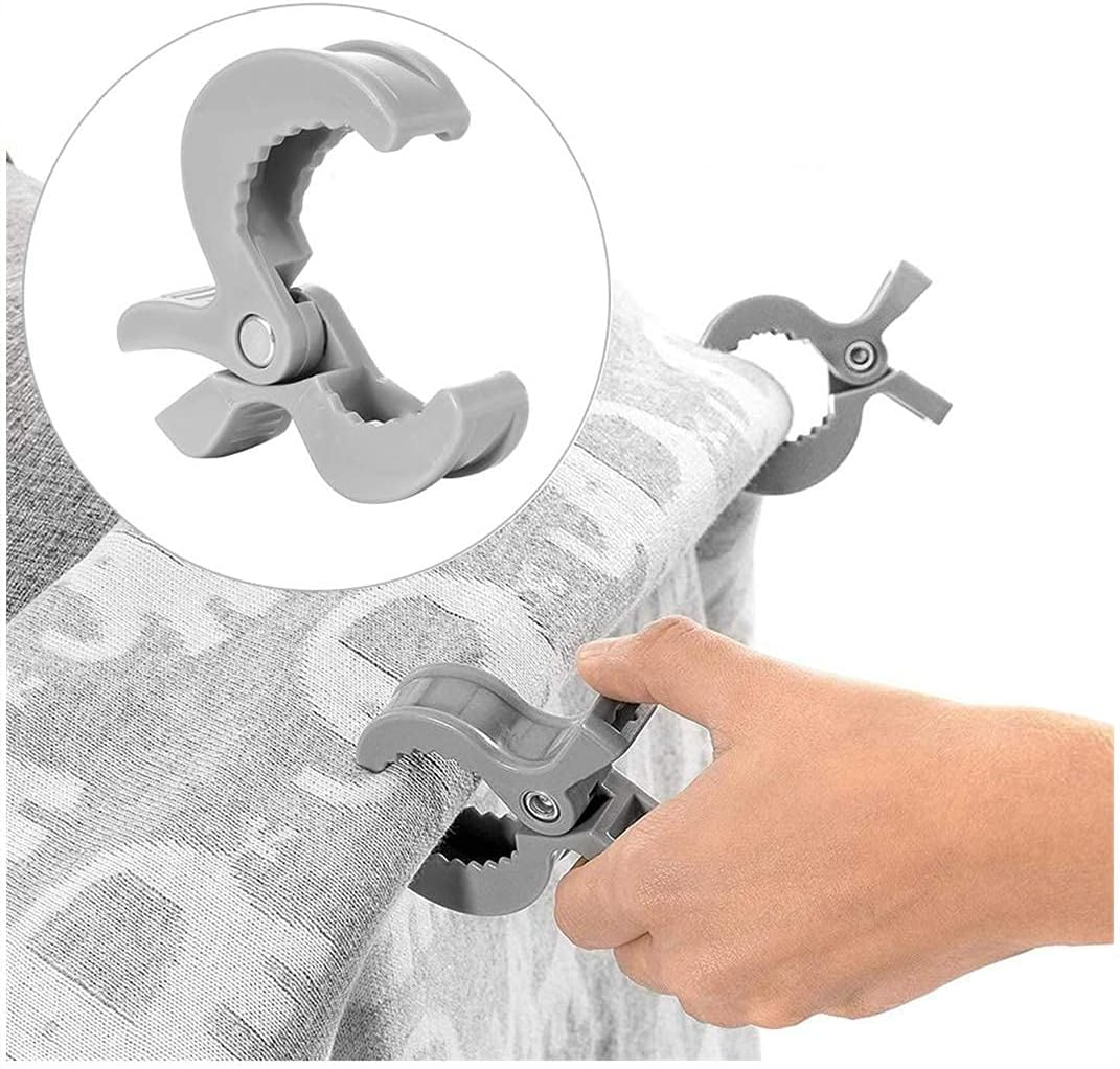 6 Pack Stroller Pegs Clips, Universal Buggy Pram Pegs to Hooks Muslin and Toys, Mosquito Net Clips, Sun Shade to Canopy, Car Seat Cover Clips, Pram Toy Holder, Nursing Cover Clip, Universal Fit