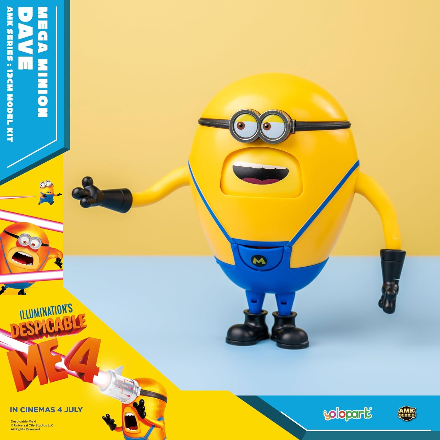 Minions Despicable Me 4 Toys, 4.7 Inch Mega Dave Action Figures,6 Interchangeable Expressions and Hidden Pockets Minion Model Kits,Gifts for Kids Ages 8 Years & Older image number 6
