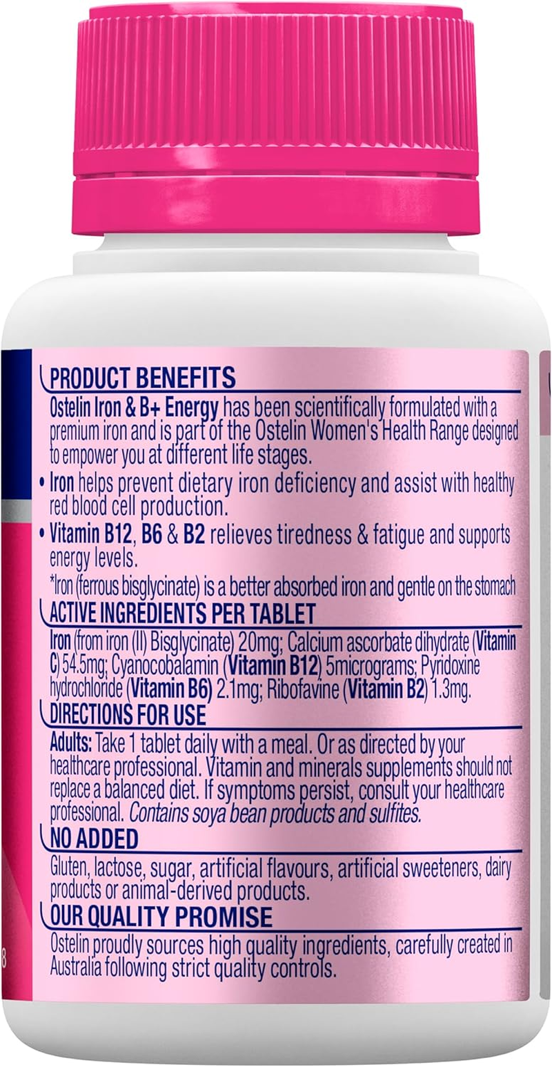 Ostelin Iron and B+ Energy 30 Tablets image number 6