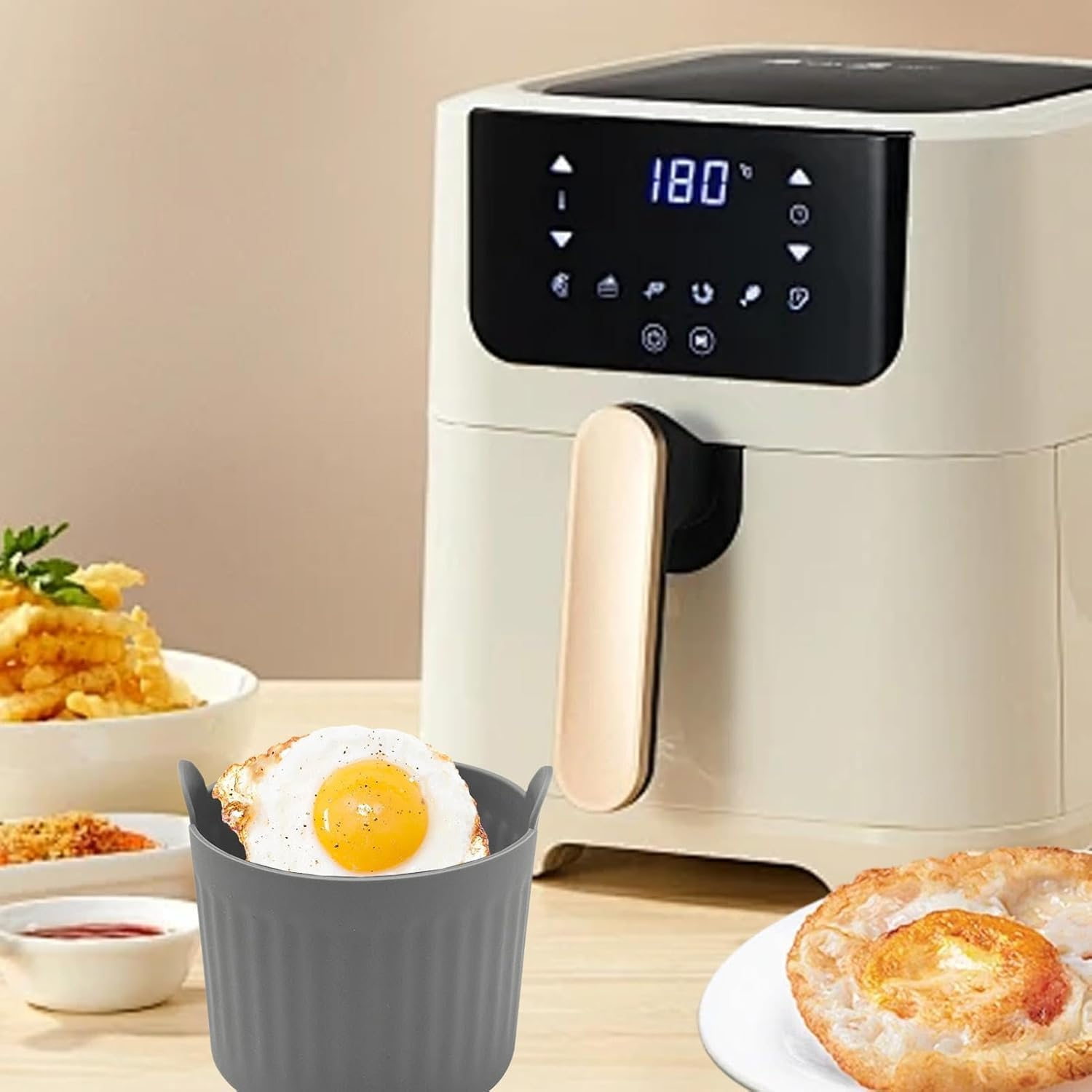 6Pcs Silicone Cupcake Moulds, Reusable Kitchen Muffin Mold Cups for Hot Air Fryers, Microwave Ovens, Ovens & Steamers, for Baking Soft Muffins Cups for Party Halloween Christmas image number 2