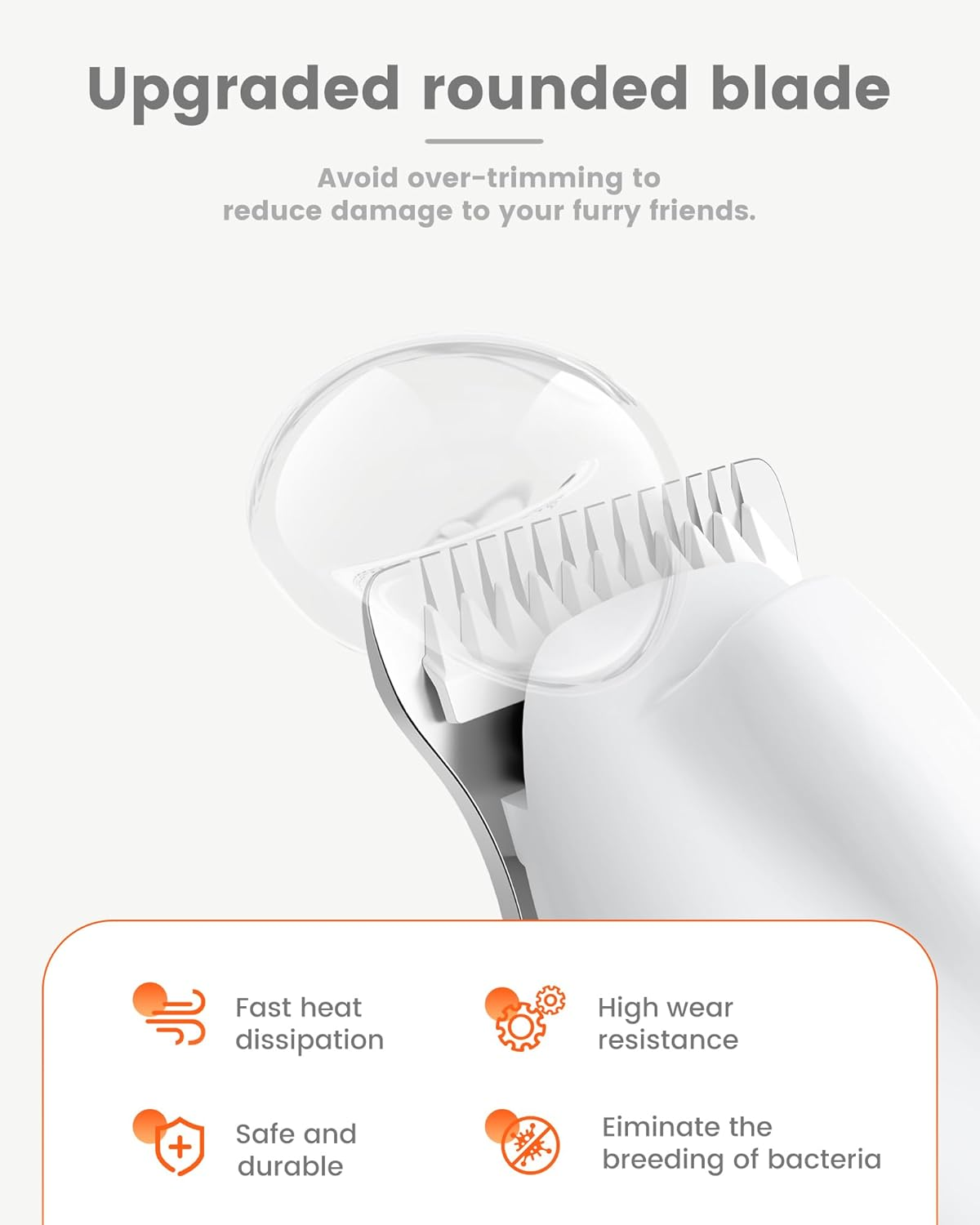 Dog Paw Trimmer with LED Light, Ultra-Low Noise Dog Clippers for Grooming, Cordless Cat Paw Hair Trimmer with LED Display, Type-C Rechargeable Pet Hair Clippers for Ears, Face (White) image number 1