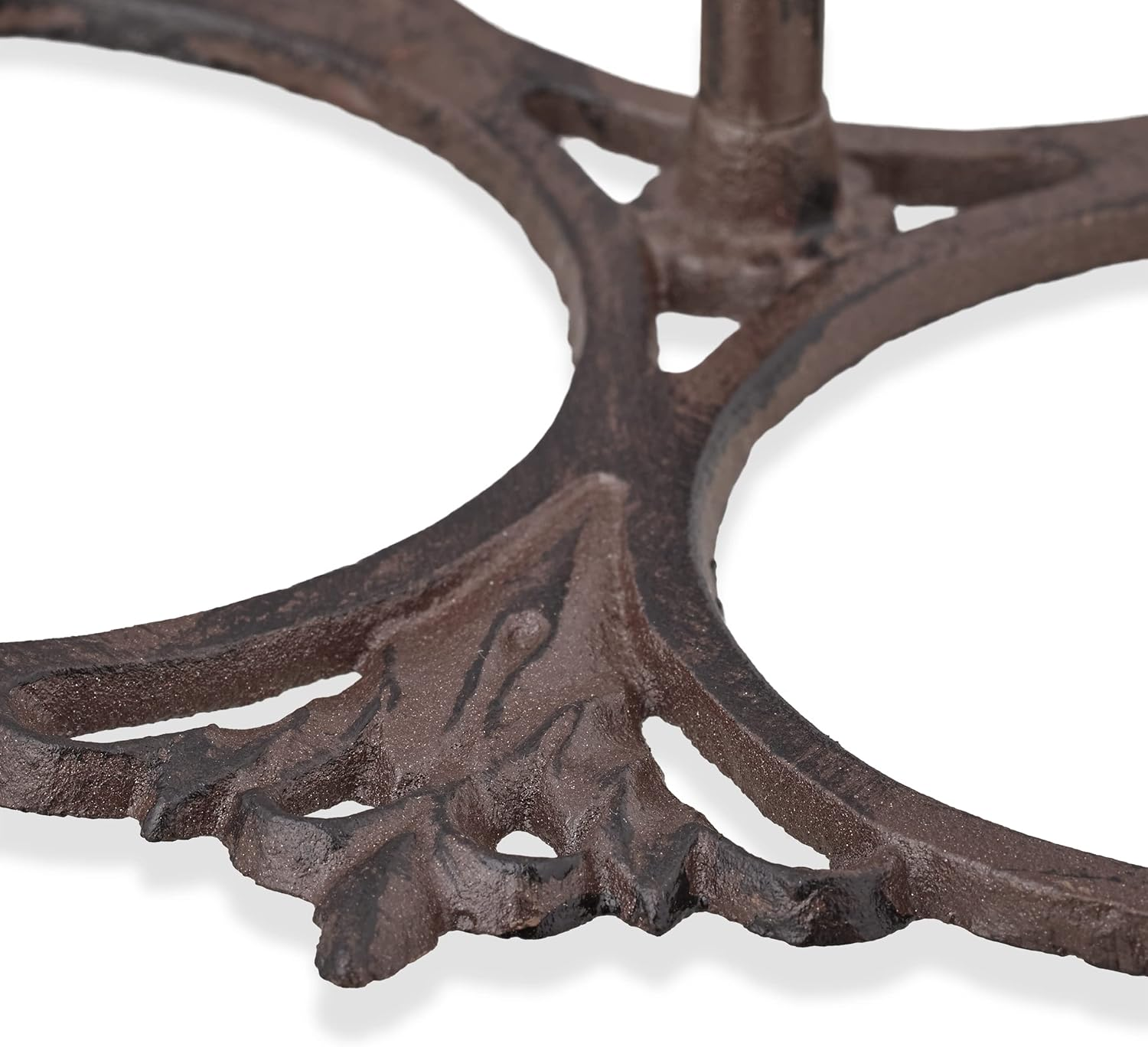 Relaxdays Cast Iron Feeding Station for Cats & Dogs, 3 Stainless Steel Bowls, Antique, Handle, Outdoor, Dark Brown, 37 X 31.5 X 30 Cm image number 1