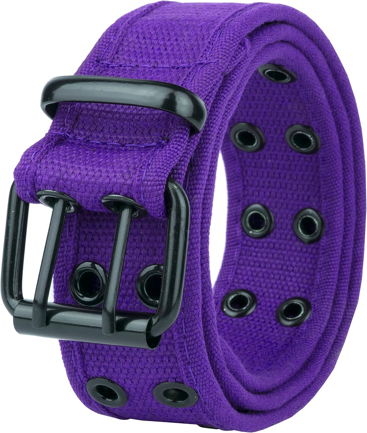 Gelante Canvas Double Grommet Hole Belt - Black, 15 Colors, Medium, Large, X-Large image number 6