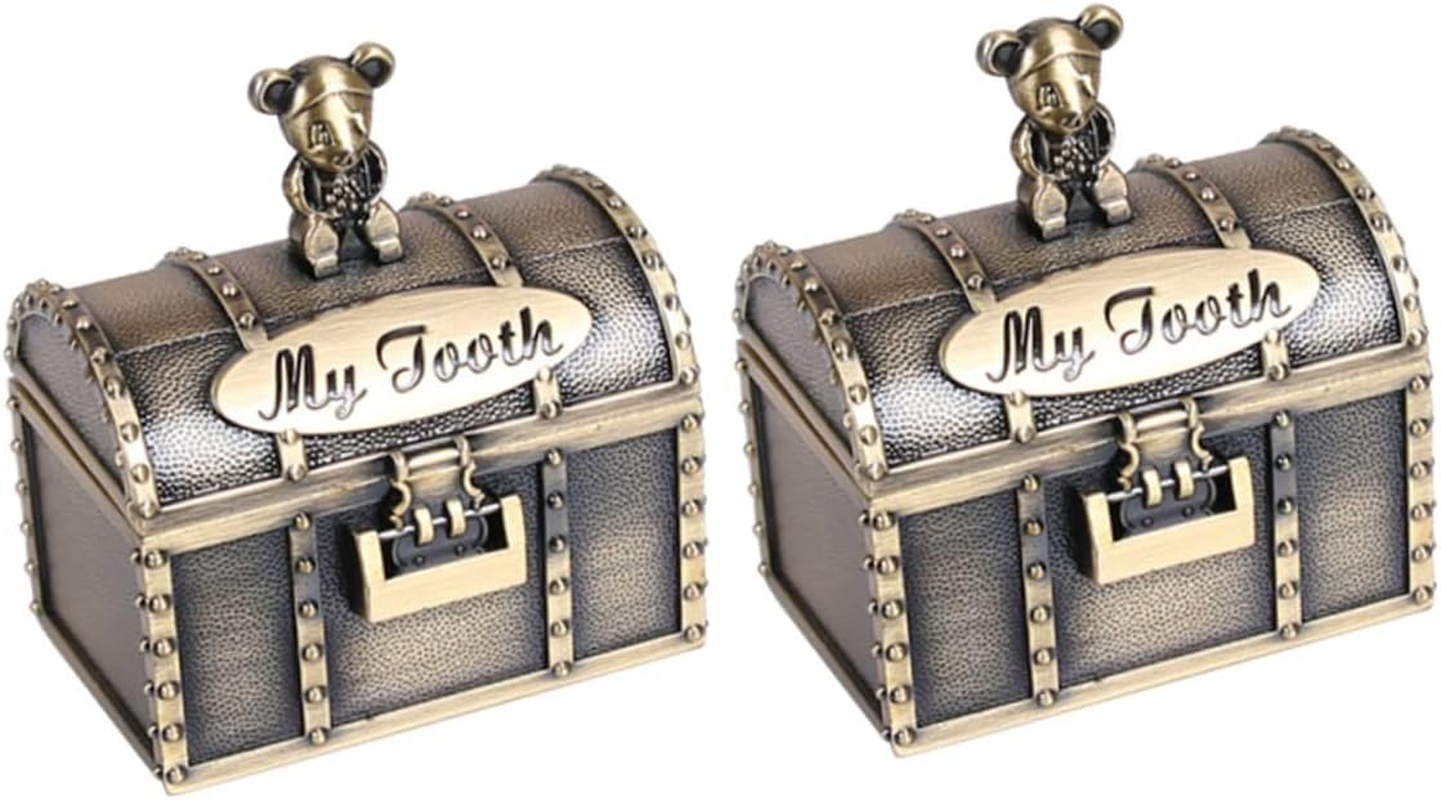 2Pcs Keepsake Boxes for First Tooth and Curl Storage Durable Tooth Holders Compact Design for Easy Carrying for Family Memories image number 6