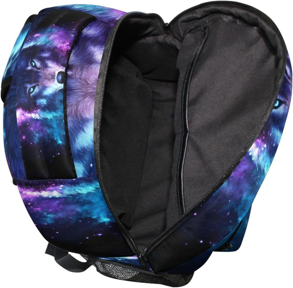 QGBYMX Wolf Portrait Galaxy Backpack for School Girls Boys - Book Bag Laptop Travel Backpack Daypack S image number 1