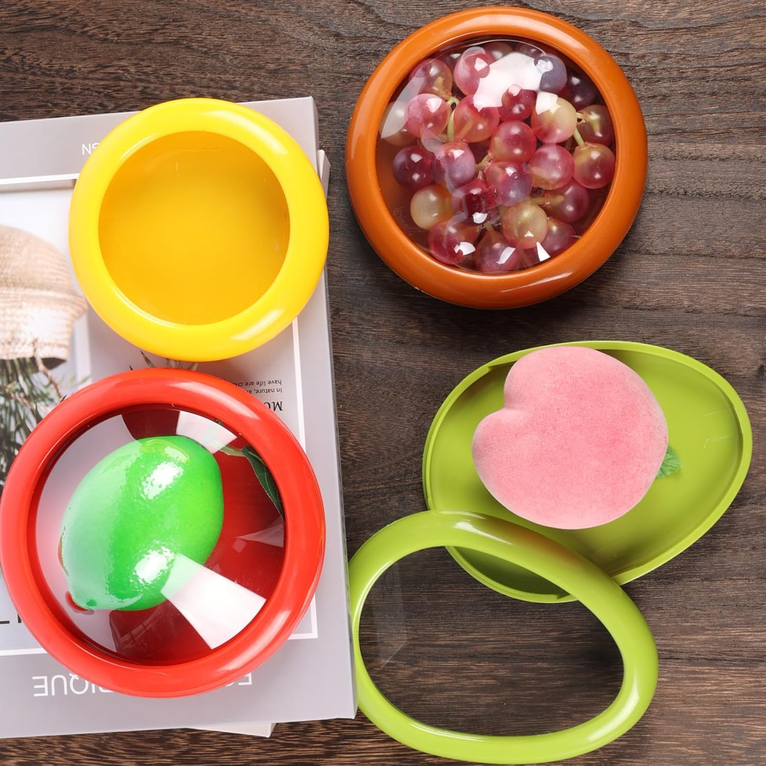 4PCS Fruit & Vegetable Storage Container, Vegetable Sand Transparent Film Reusable Refrigerator Food Protection Device image number 3