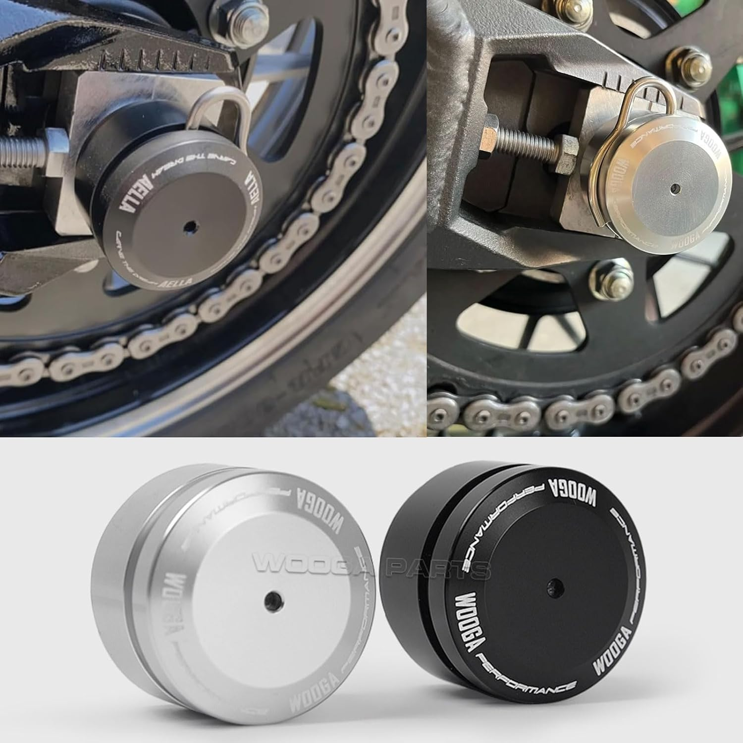 WOOGA Rear Axle Nut Sliders Cover Fit for Ka&Wa&Sa&Ki Z900RS SE CAFE Z 900 RS 2018 2019 2020 2021 2022 2023 2024 Axle Cap Swingarm Nut Protector Z 900 RS (Black)