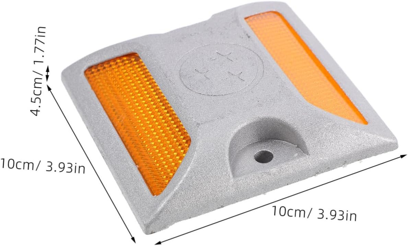 Yardwe Roadside Markers Reflective Aluminum 2Pcs Pavement Reflectors Cat Eyes Road Reflectors for Night Driving image number 4