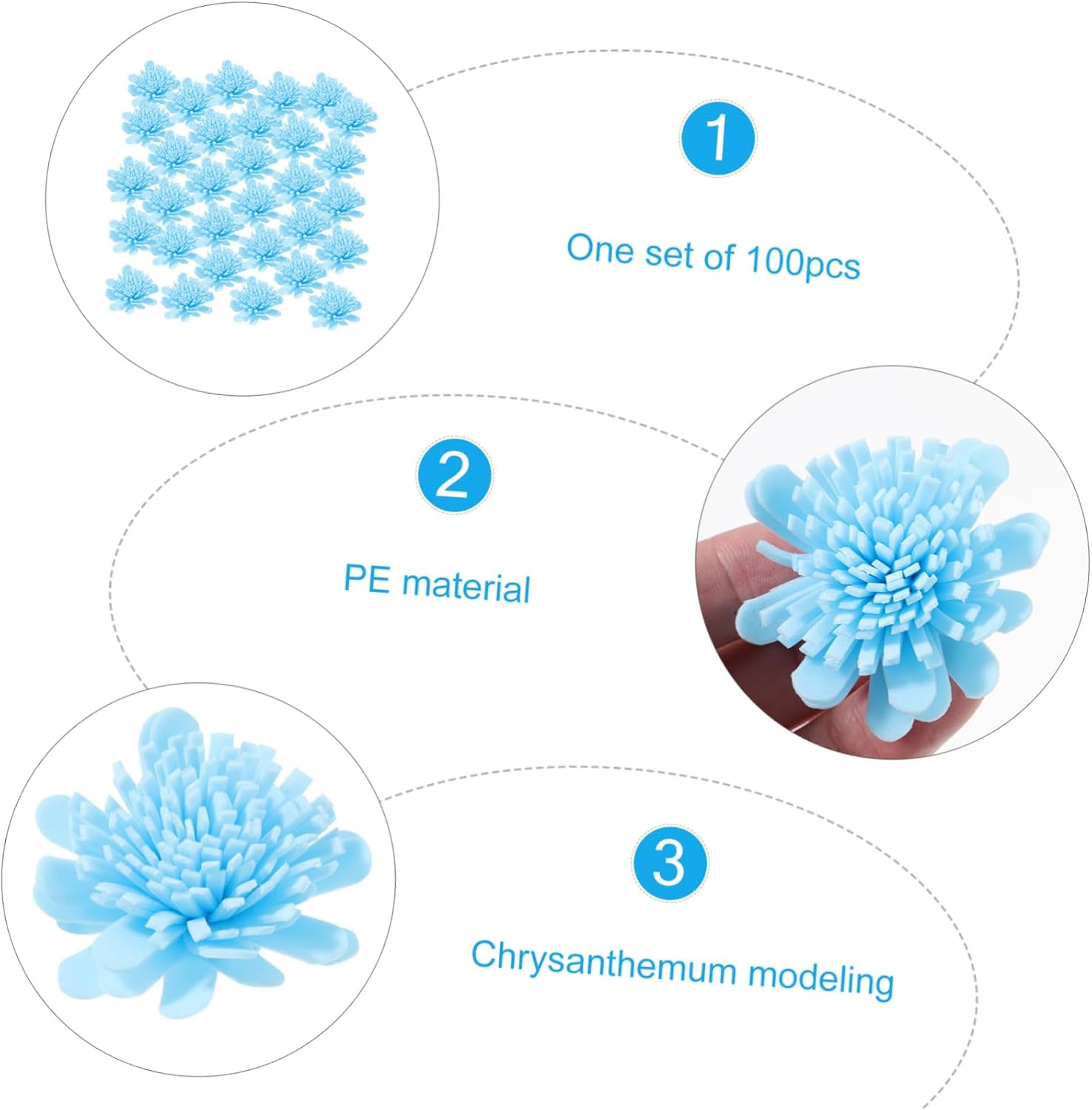 100Pcs Scented Chrysanthemum Aroma Flowers for Diffuser Aromatherapy Accessories Use in Home Spa