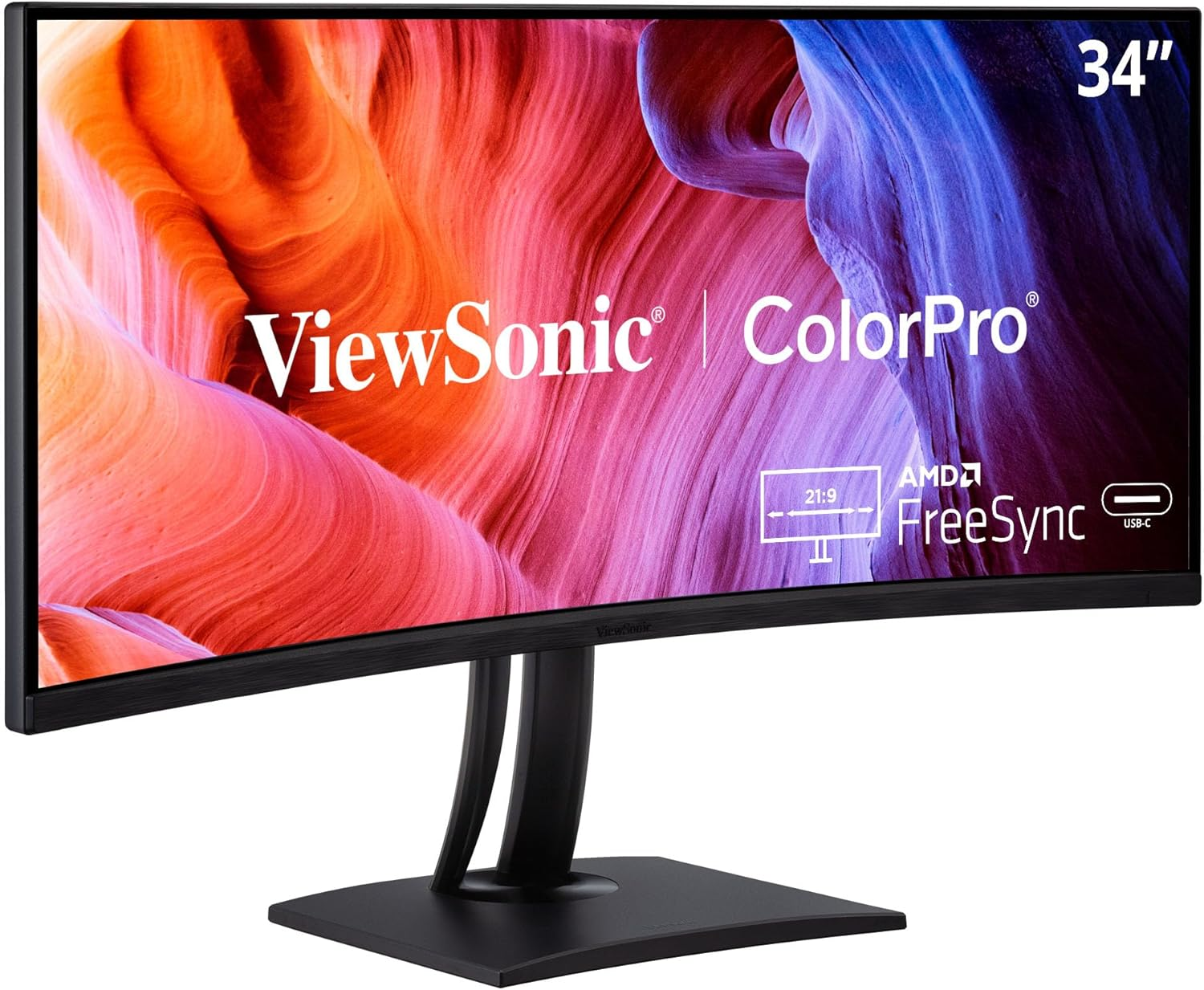 Viewsonic VP3481A UWQHD Curved Monitor with Docking Station, Black, 34-Inch Size image number 3