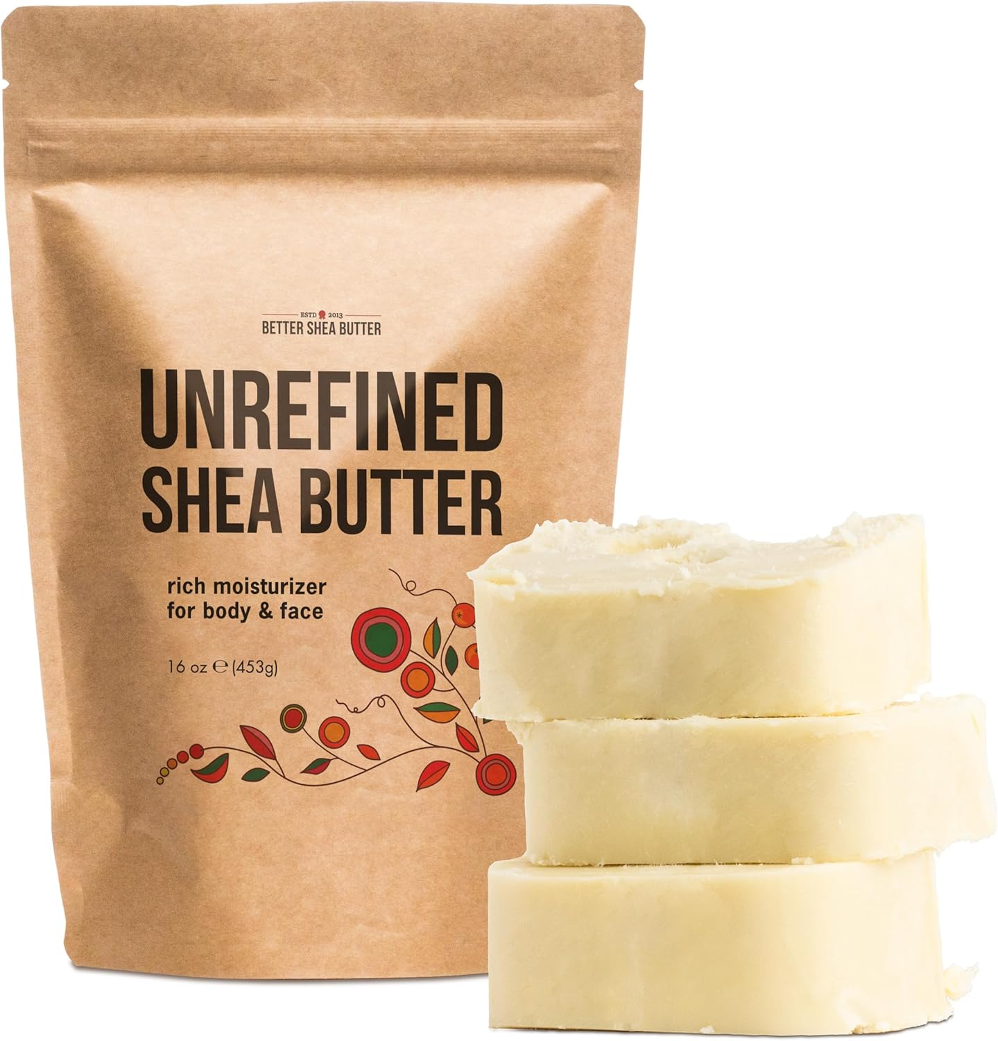 Unrefined Shea Butter by Better Shea Butter - African, Raw, Pure - Use Alone or in DIY Body Butters, Lotions, Soap, Eczema & Stretch Marks Products, Lotion Bars, Lip Balms and More - 0.5Kg (470Ml)