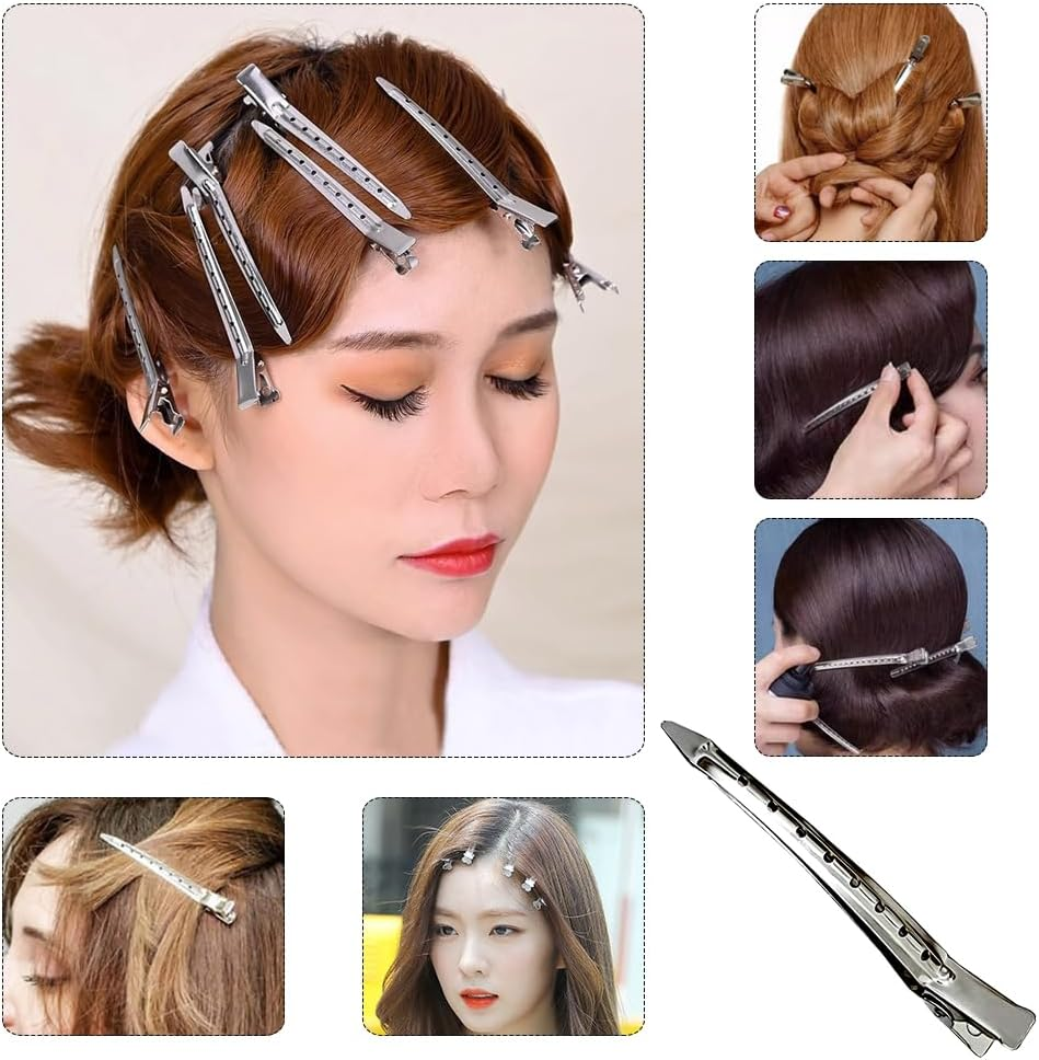 Hair Clips, Hairdressing Supplies, 20 Pieces 9 Cm Hair Clips, Women'S Metal Hair Clips, Section Clips, Hairdresser Hair Clips, Women'S Hair Clips, No Trace Hair Clip Clips for Thick and Thin Hair image number 2