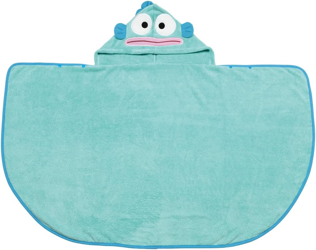 Skater SET1085 2-Piece Gift Set, Hair Dry Towel, Hooded Bath Poncho, Absorbent and Quick Drying, Sanrio Hangyodon