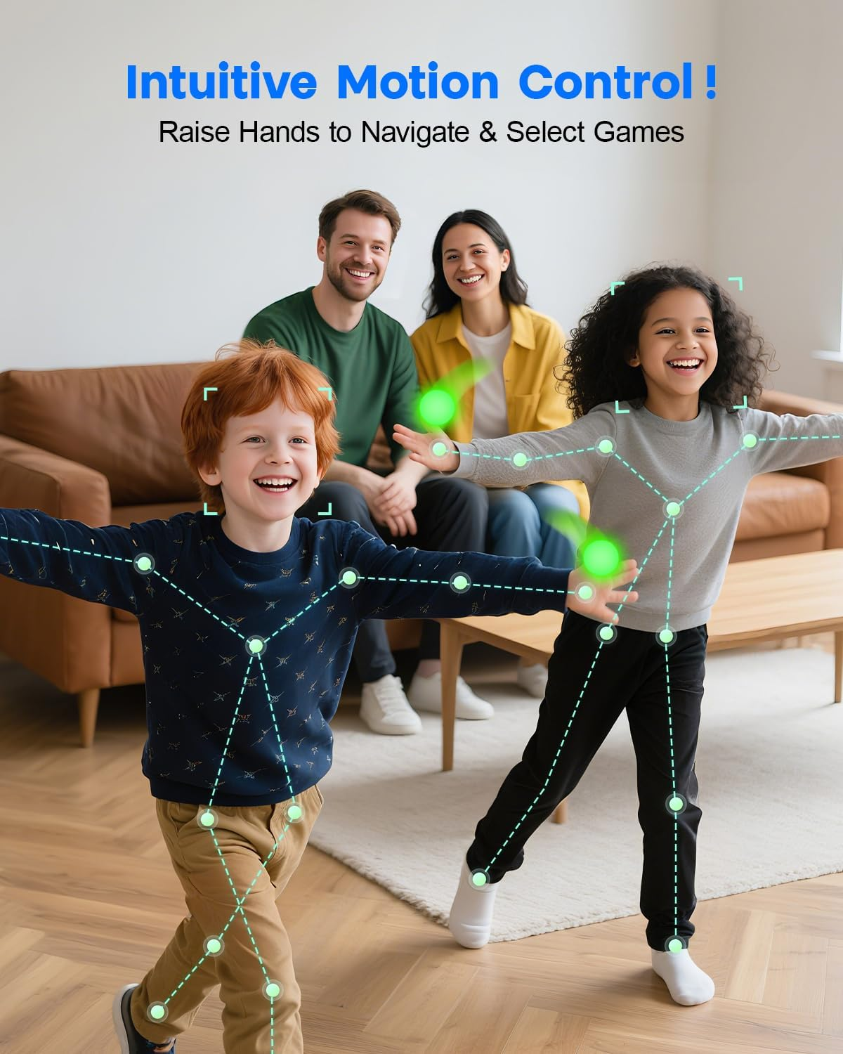 【Australia Version】 AR Motion Game Console with Adjustable Camera,Plug & Play Video Games via HDMI Connection, 10 Motion Games & 18 Controller Games for Indoor Play & Interactive Fun - Black image number 5