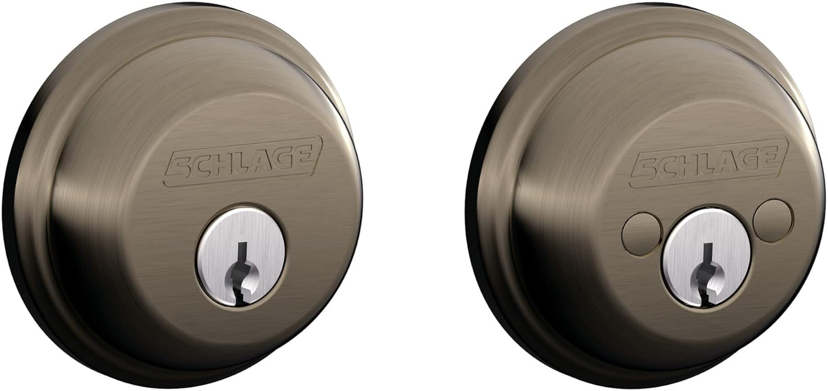 Schlage B62N609 Deadbolt, Keyed 2 Sides, Antique Brass