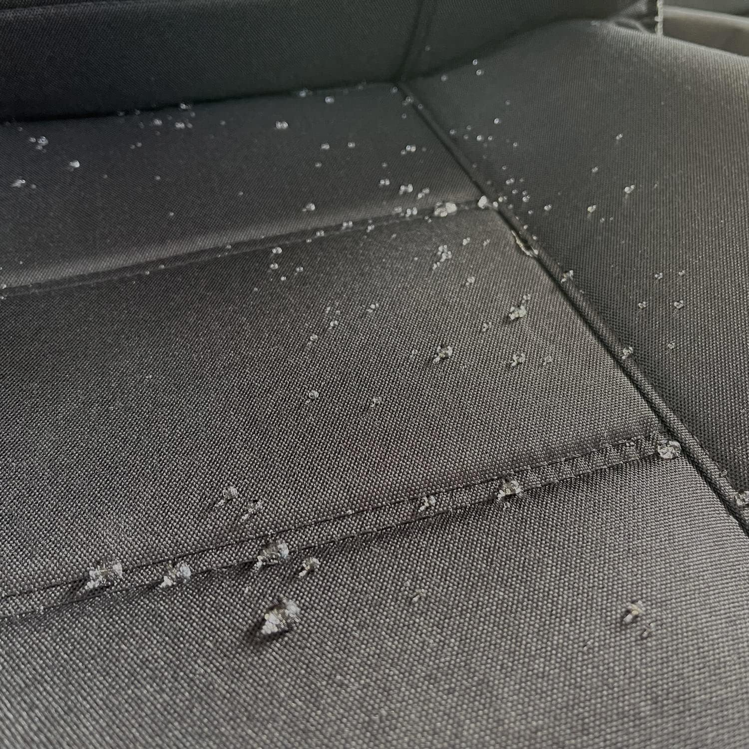 Heavy Duty Canvas Seat Covers for Mitsubishi Triton Dual Cab 2006-2022, Black Waterproof Auto Car Protectors Universal Fit Airbag Compatible - Black Front image number 5