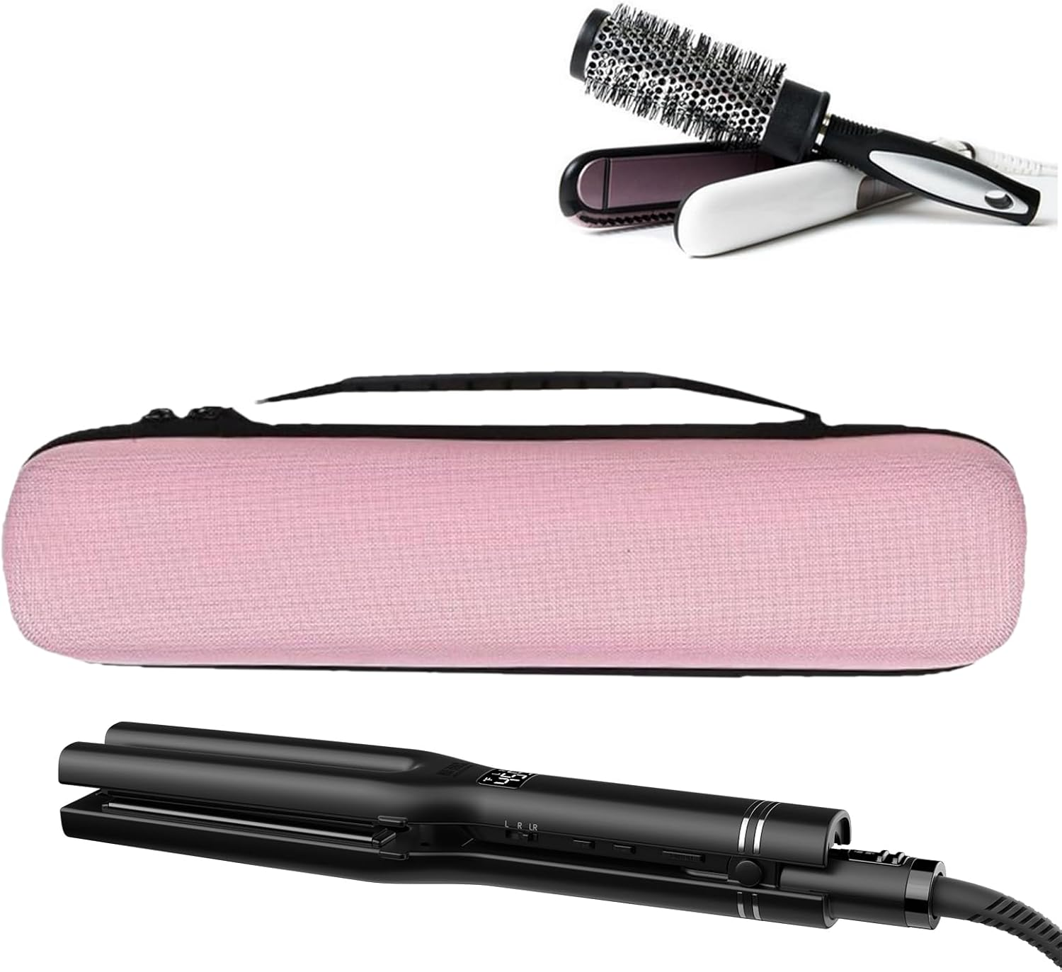 Wezalget Flat Iron Storage Case | Waterproof Straighteners Bag | Portable Travel Supplies, Multifunctional Haircare Accessories for Men, Women, Pink, Refer to Description, Unisex