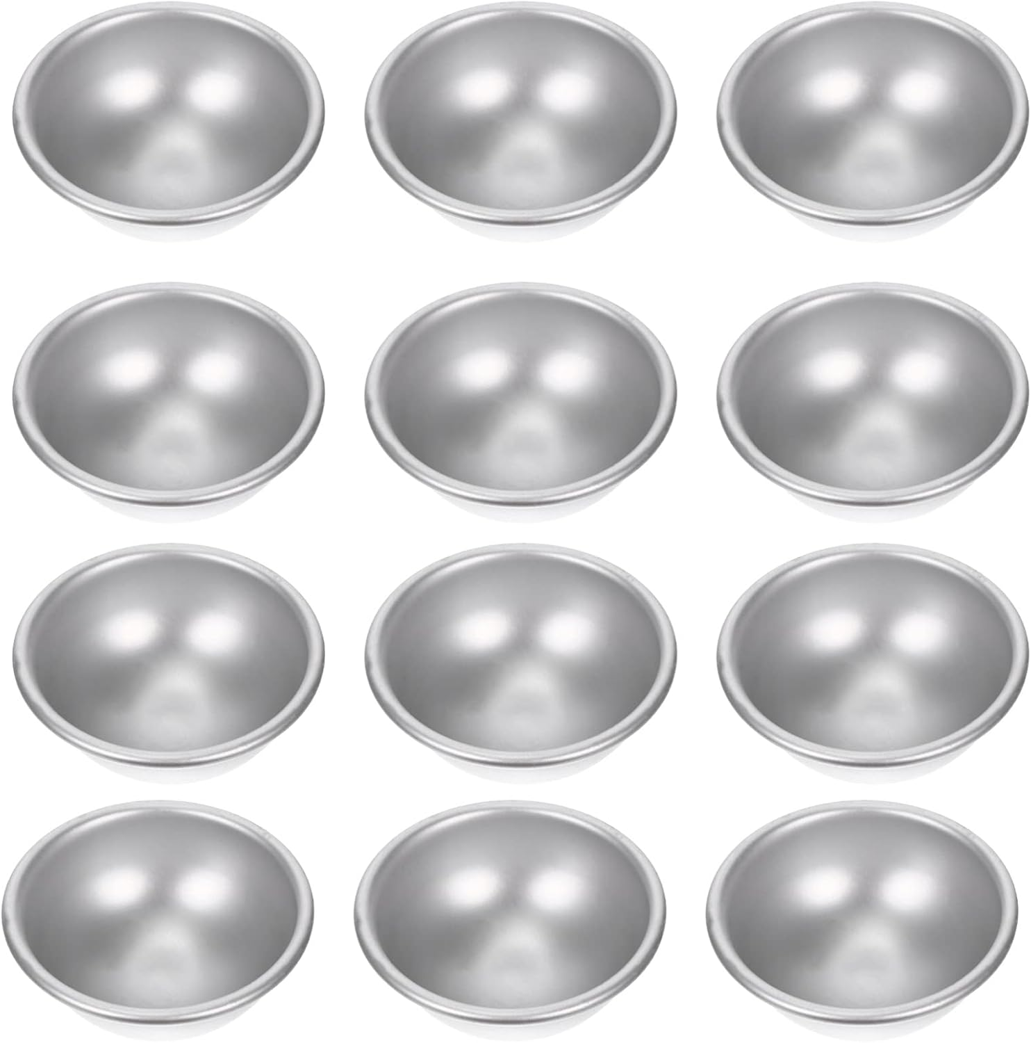 SEWACC 12Pcs Semi-Sphere Aluminum Molds Bath Bomb Molds for DIY Bath Salts Salt Craft Projects