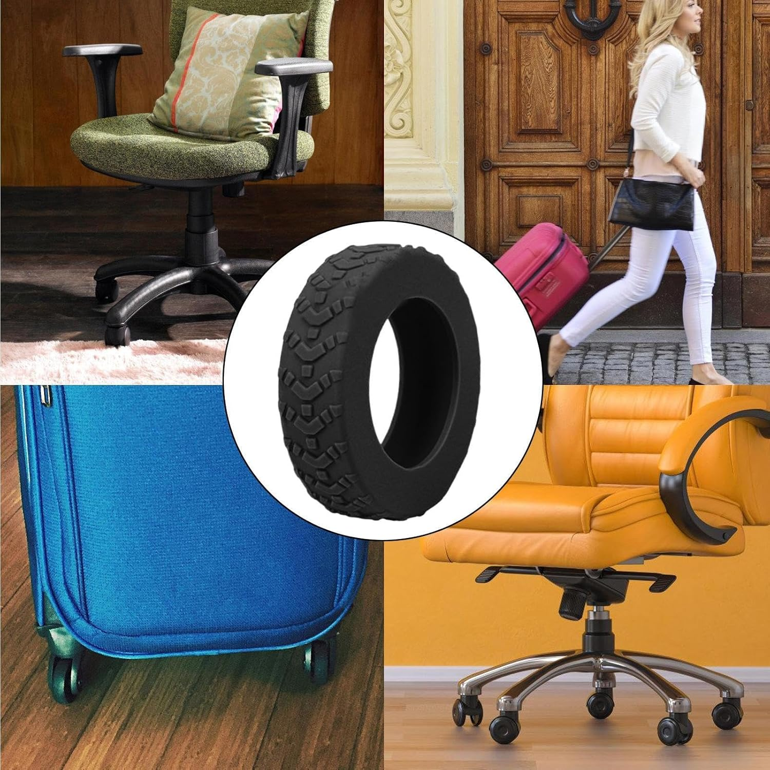 Suitcase Wheel Cover, anti Noise Wheel Covers for Luggage, Carry on Luggage Wheels Protector Cover, 8X Suitcase Wheels Protective Covers image number 1