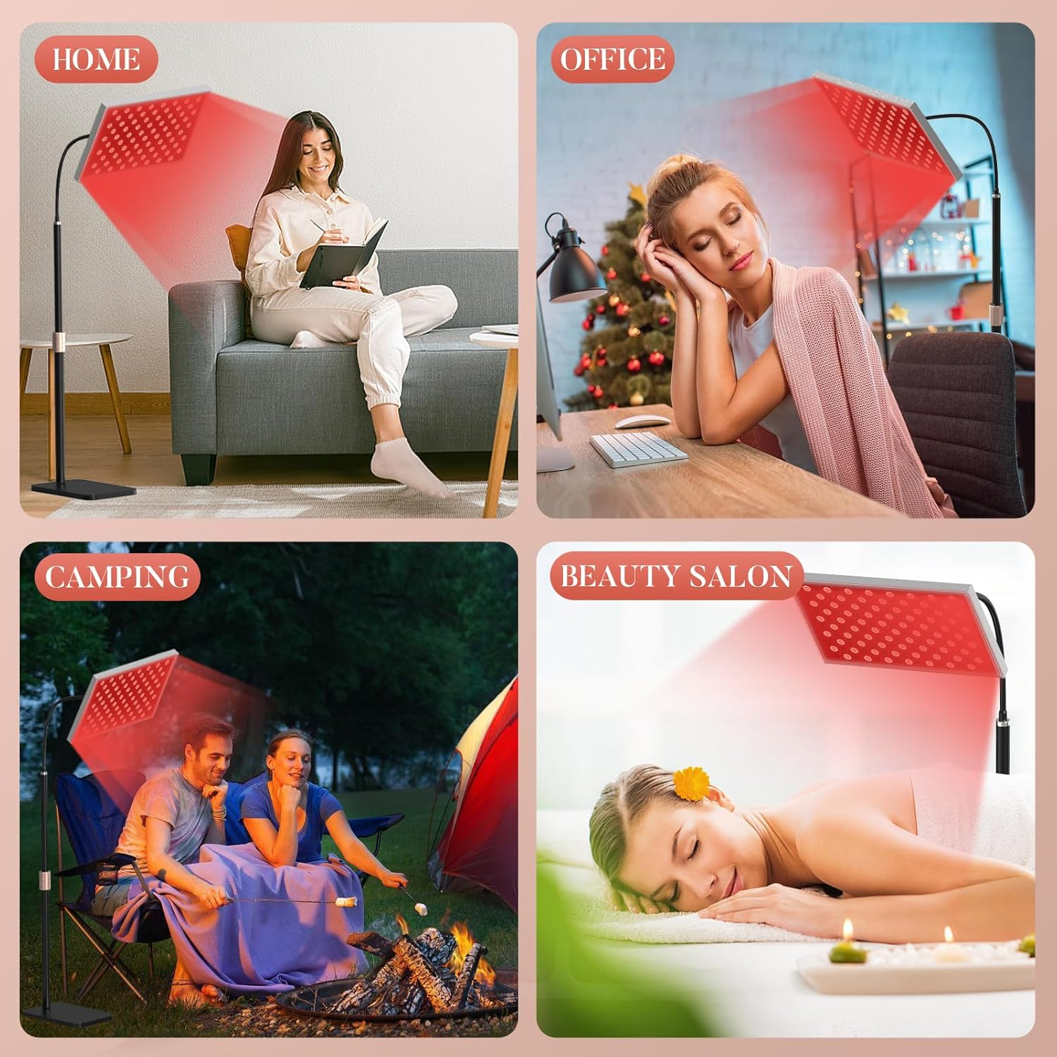 Red Light Device, LED Deep Red Light 660Nm and 850Nm with Adjustable Stand for Face and Skin image number 5