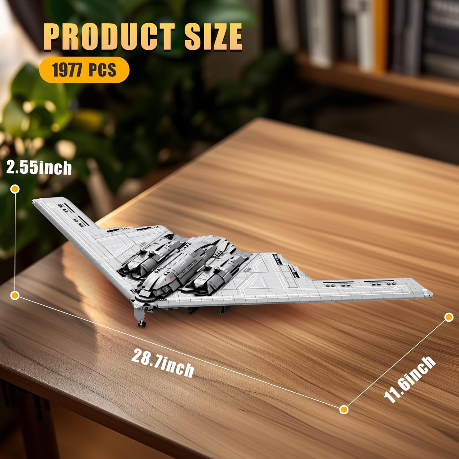 Reobrix 33038 B-2 Spirit Building Block Set, Stealth and Strategic Bomber Model Building Kit, Military Aircraft Toys for Adult and Kids 12+, 1977 PCS image number 6