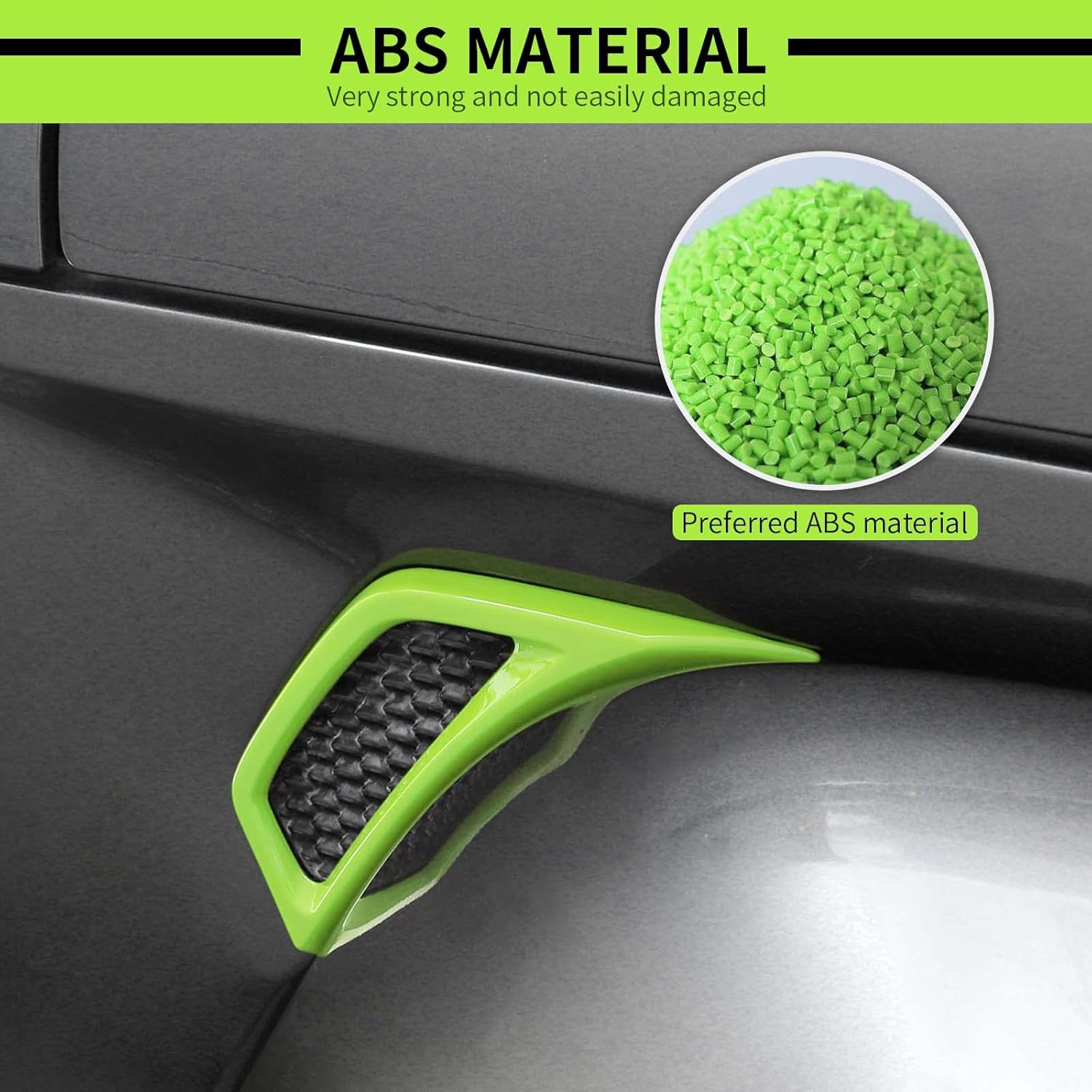 Voodonala for Jeep JL ABS Carbon Fiber Side Air Conditioning Vent Outlet Decoration Trim for 2018-2025+ Jeep Wrangler JL JLU Gladiator JT 4Xe Green image number 5