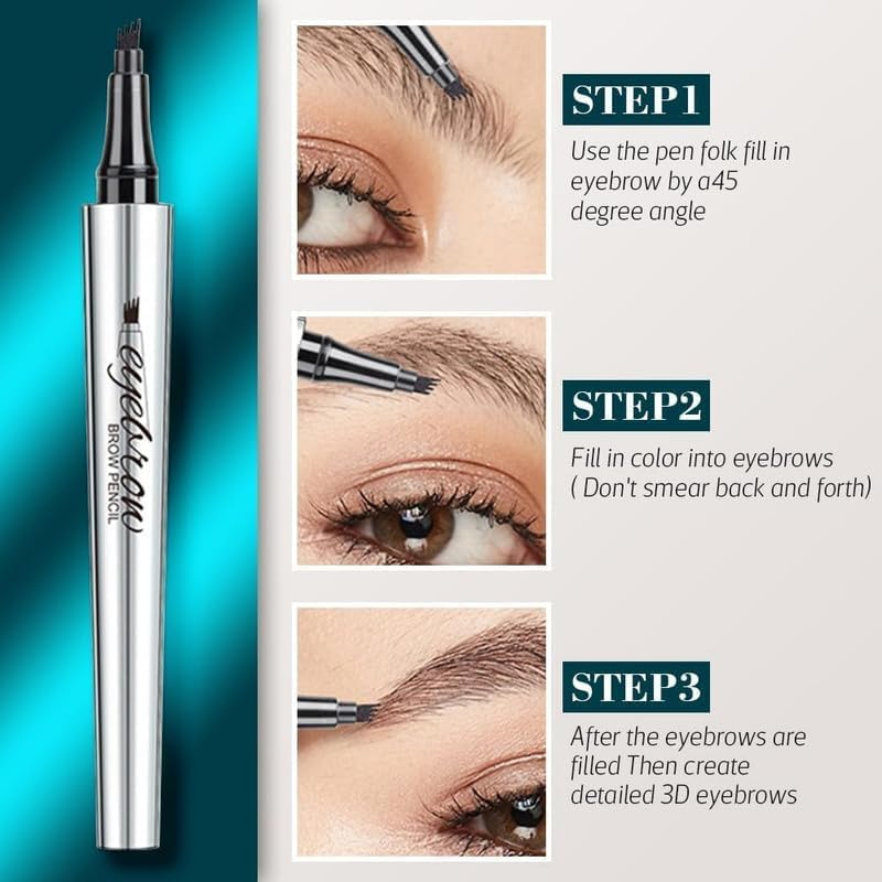 MKUCCD 2024 New Magic 3D Waterproof Microblading Eyebrow Pencil, Upgraded Contouring Pen with 8 Tipped Precise Brow Pen for Natural Fine Strokes image number 6