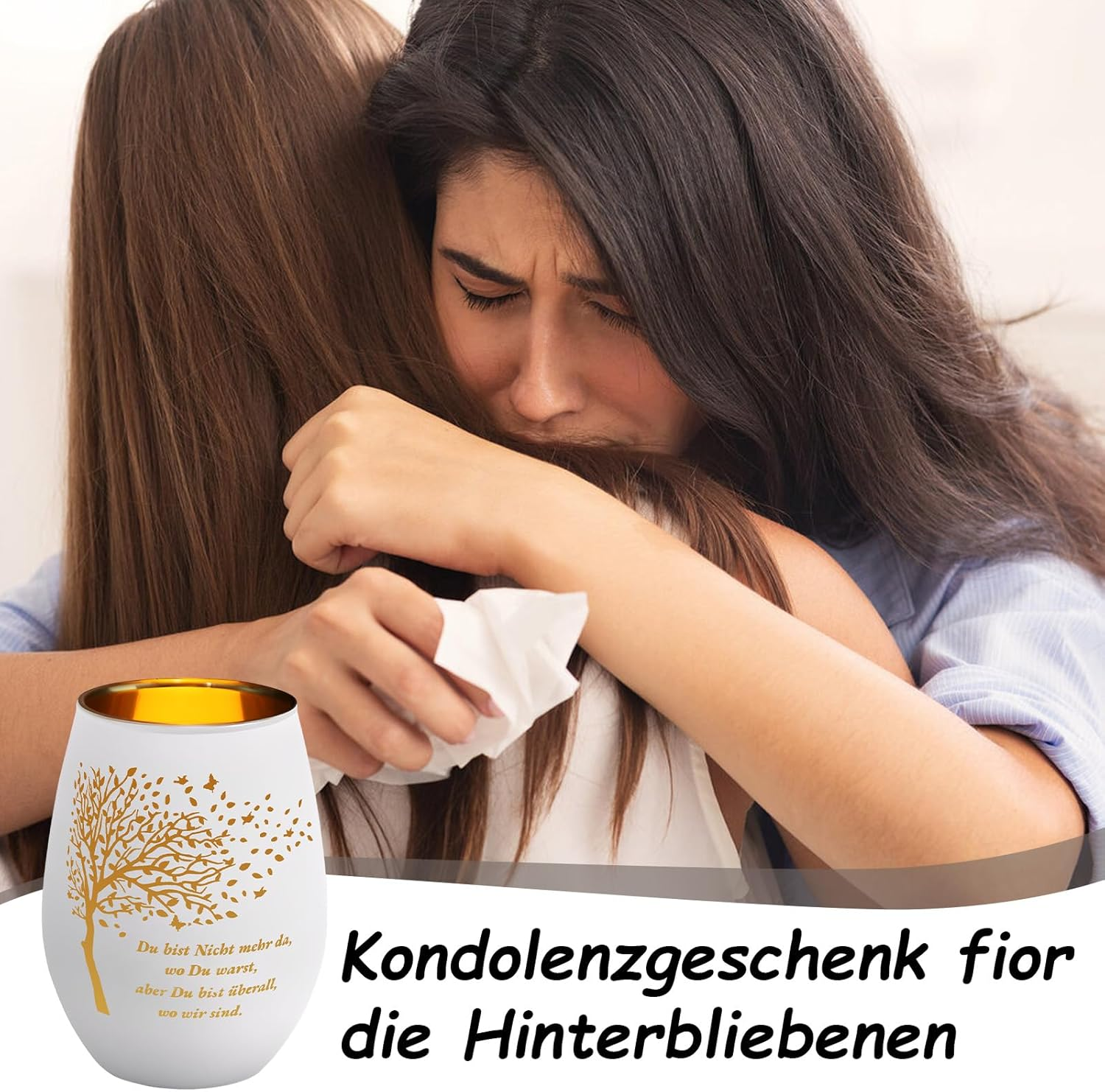 Mourning Gift, White Funeral Candle for Funerals and Memorial Parties, Elegant Tea Light as a Condolence Gift, 1 Piece in Matte White image number 6