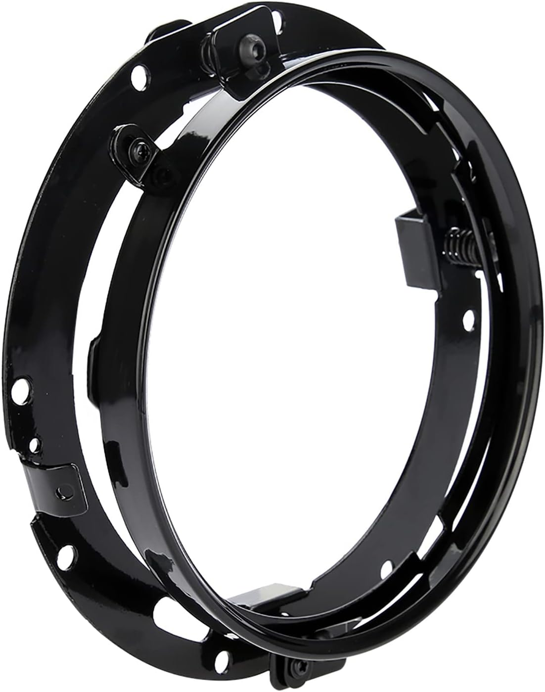 Headlight Mounting Brackets, 7 Inch Car Headlight round Ring Mounting Bracket Headlight Trim Ring Compatible with Wrangler(Black)