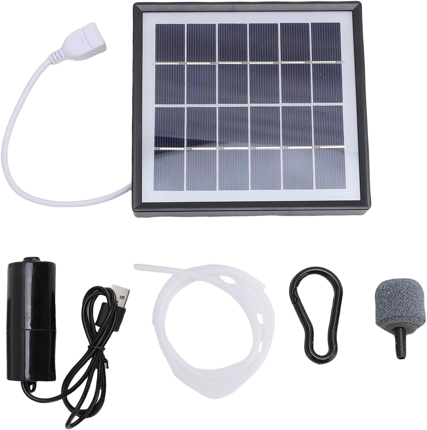 Solar Pond Oxygenator 10W Portable USB Interface Low Noise Solar Fish Tank Oxygenator for Outdoor (Black)
