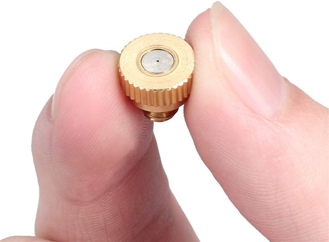 20 Pack Brass Misting Nozzles Heads, Low Pressure Atomizing Misting Sprayer for Patio Lawn, Landscaping, Dust Control, Outdoor Cooling Mister System, 0.016"(0.4Mm) Orifice, 10/24 UNC image number 5