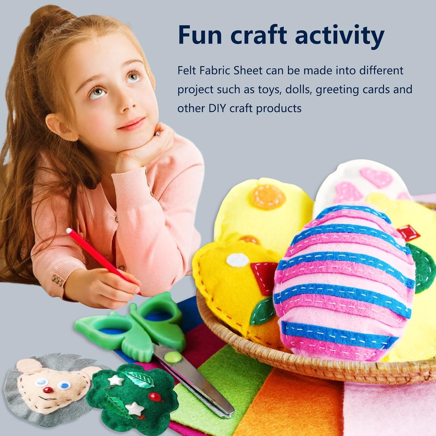 Jtnohx Color Felt, Soft Felt Sheets, 1.4Mm Thick 20X30Cm Handicraft Felt Fabrics for DIY and Sewing Projects (White) image number 1