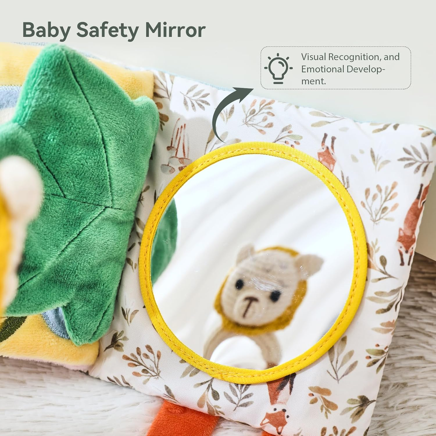 EERKEOD Baby Cloth Book Toys Montessori Baby Book Toy Animal Sensory Stroller Toy Non-Toxic Crinkle Washable Early Education for Baby Infant Toddler image number 5