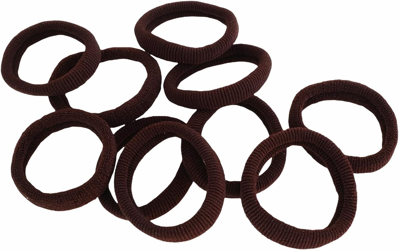 Haarallerliebst Hair Bobbles Extra Soft (Pack of 10 | Dark Brown | 4 Cm) with Box for Storage (Box Colour: White; Colour: Brown) - Box Colour: Pink; Colour: Black image number 6