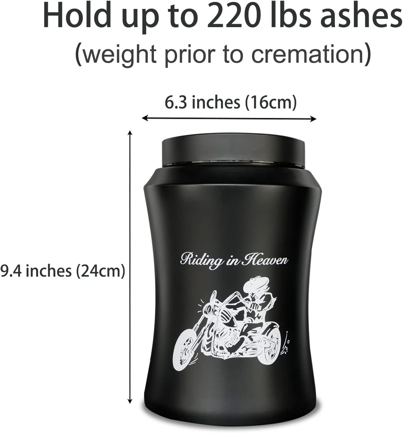 Large Cremation Urns for Adult Male-Female Ashes, up to 220 Lbs Decorative Urn for Rider Human Ashes with Velvet Bag(Motorcycle) image number 3