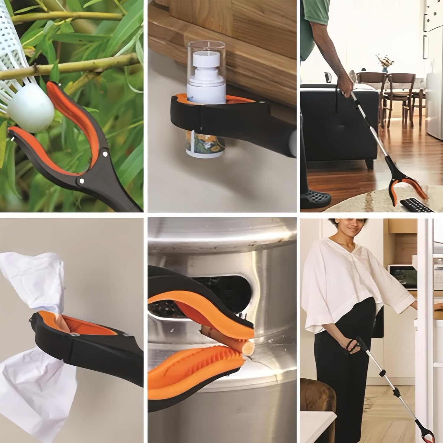 Reacher Grabber Tool, 32"Grabbers for Elderly Lightweight Extra Long Handy Trash Claw Grabber，Mobility Aid Reaching Assist Tool， Garden Nabber, Arm Extension (Orange) image number 3