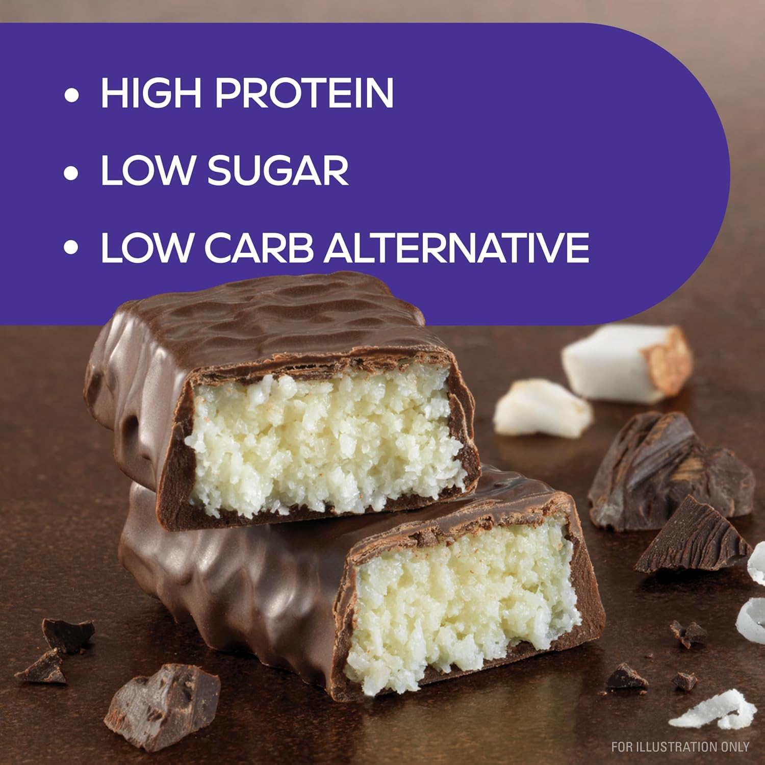 Atkins Endulge Chocolate Coconut Bar, Dessert Favourite, Low Sugar, High Fibre, Keto Friendly Bar, 15 Count image number 2