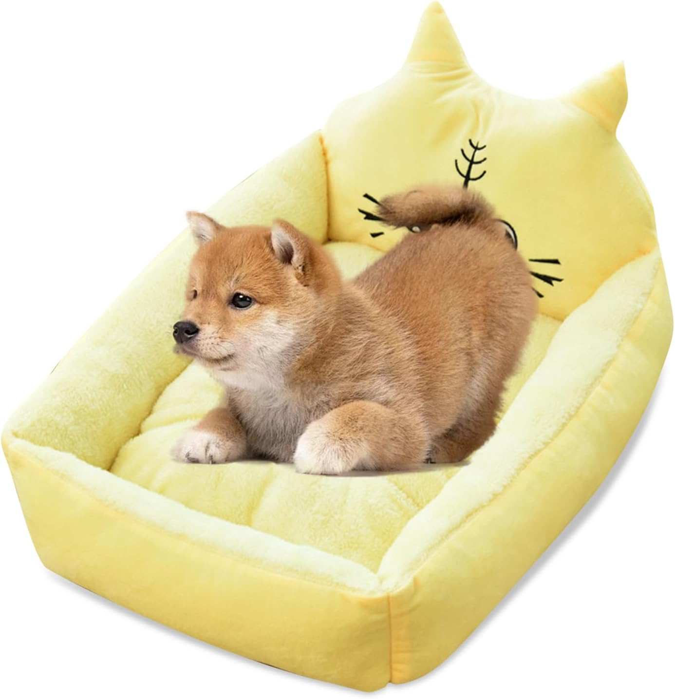 PETCUTE Dog Beds Washable Dog Cushion Warm Dog Sleeping Area Fluffy Square Dog Beds for Small Medium Large Dog Cat