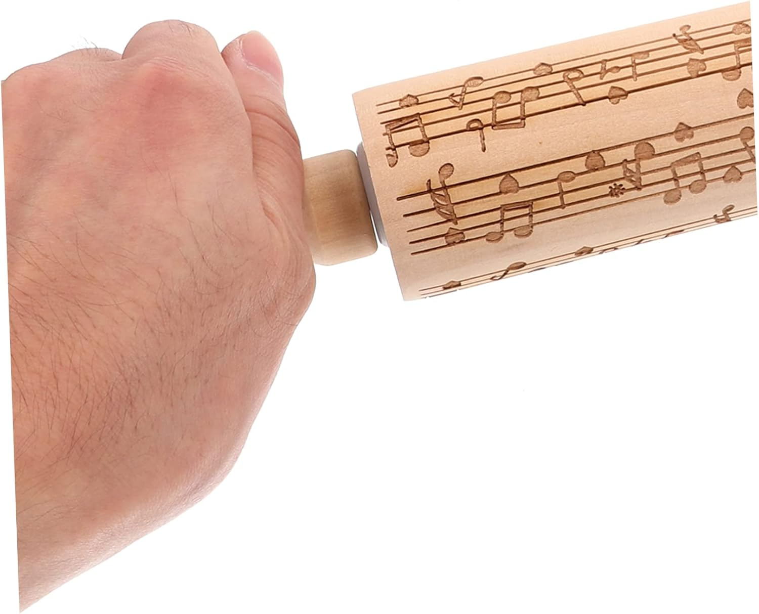 Engraved Wooden Rolling Pin for Baking with Smooth Dough Roller Nonstick Dough Press Stick Reusable Pastry Rolling Pin image number 3