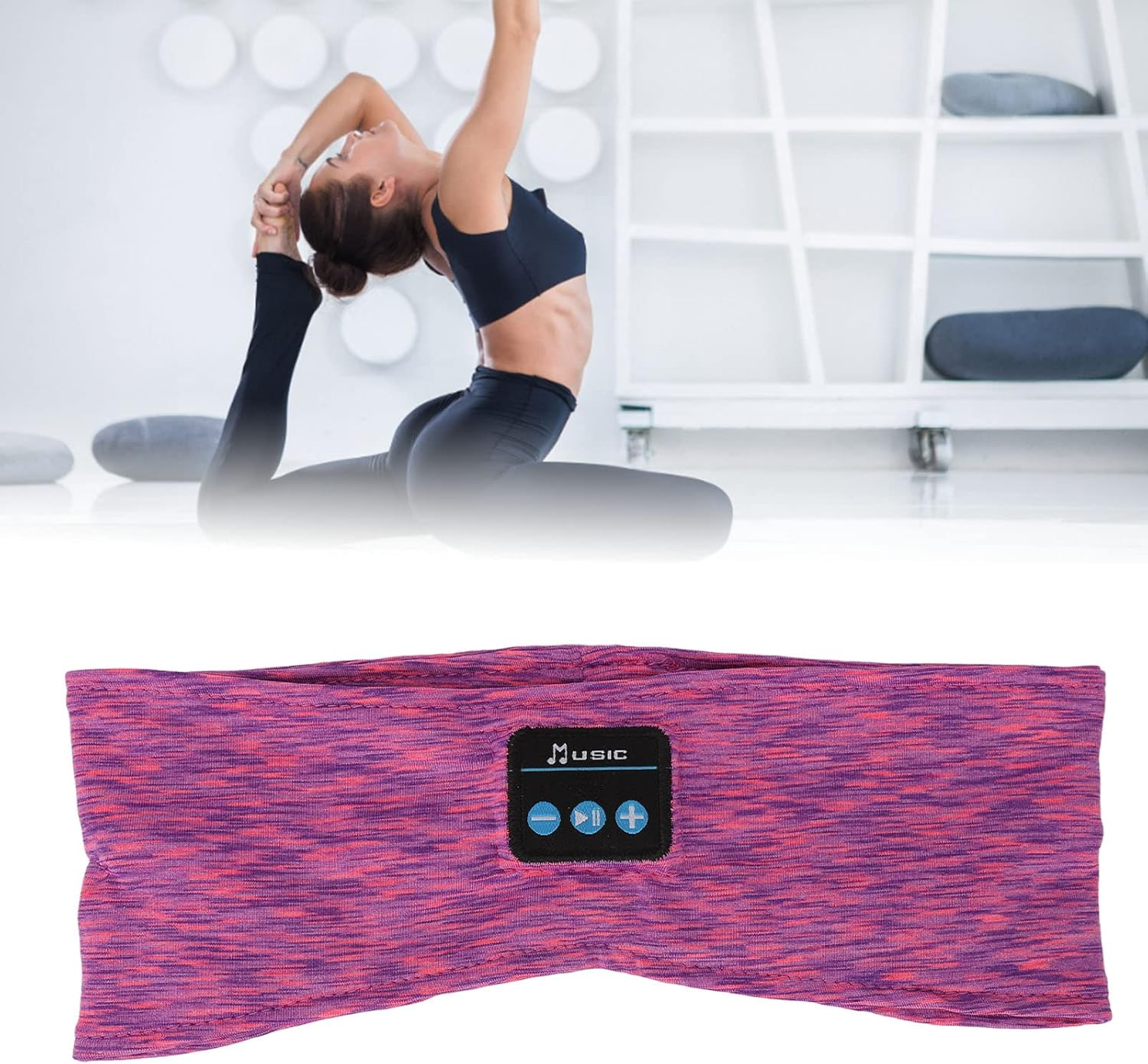 Sleep Headphones Bluetooth Headband, Wireless Soft Sleeping Headphones, Cool Tech Gifts for Men Women, Headband Headphones for Running Workout Insomnia Yoga image number 3