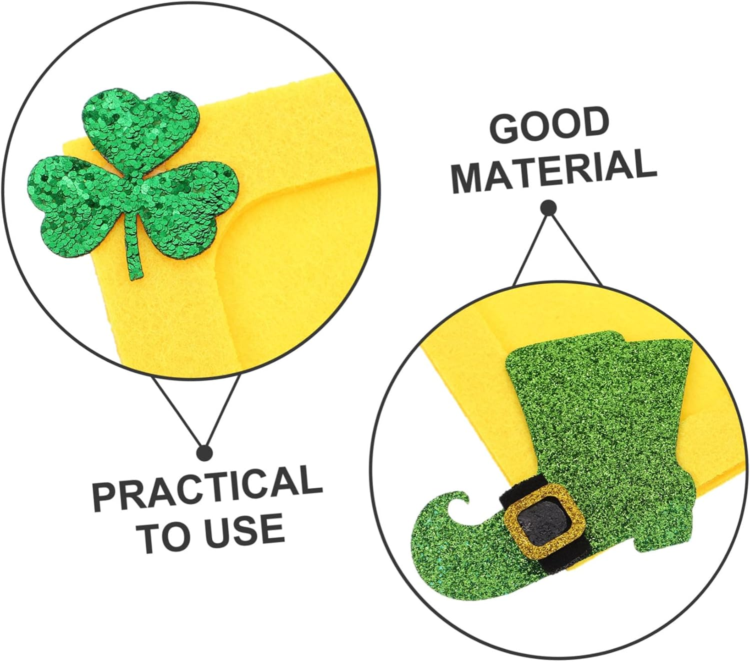 TOYANDONA DIY Green Shamrock Photo Frame Craft Non Woven Patrick'S Day Decoration Versatile Picture Holder for Home Office Memory Display image number 6