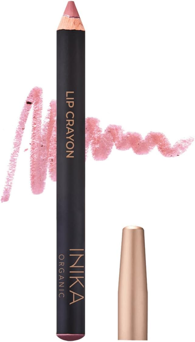 INIKA Organic Long Lasting Lipstick Crayon | Vegan Lipstick + Organic Lip Liner, Hypoallergenic, Cruelty-Free, Satin Finish, Enriched with Vitamin E and Coconut Oil, 3 G (Pink Nude)