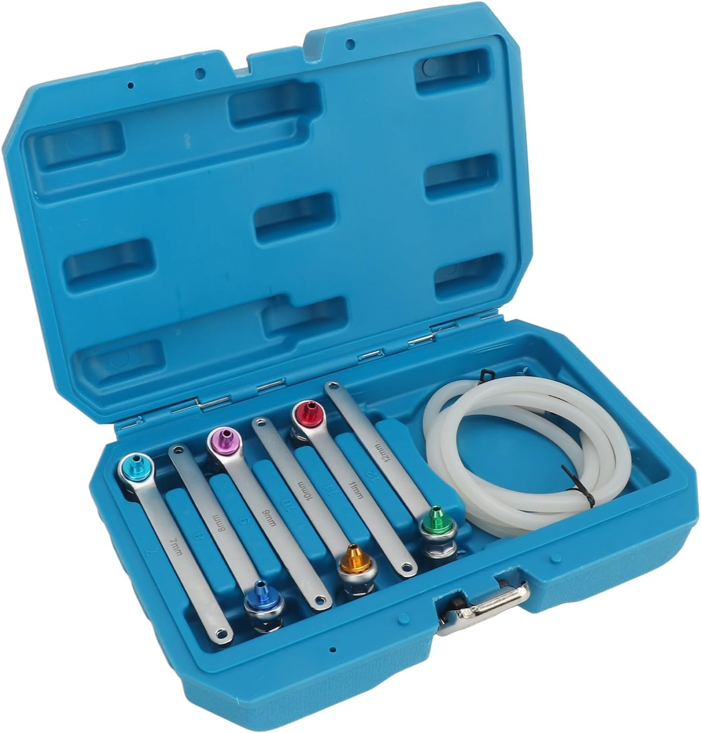 Cryfokt Bleed Brake Fluid Spanner Kit, Color Adapter Sockets Prevent Backflow Efficient Bleeding Brake Bleeder Wrench 12 Point Wrench for SUV, Cryfokt1Sgc27Pnka image number 4