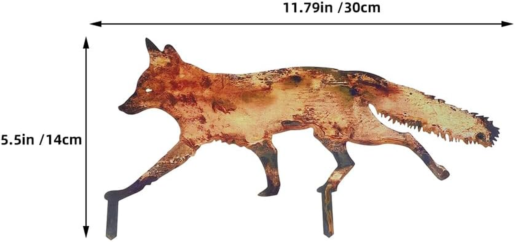 BESPORTBLE Garden Decoration, Metal Garden Yard Art Decor Statues Fox Garden Stakes Farmhouse Yard Ornaments Ornament Yard Lawn Decor Iron image number 3