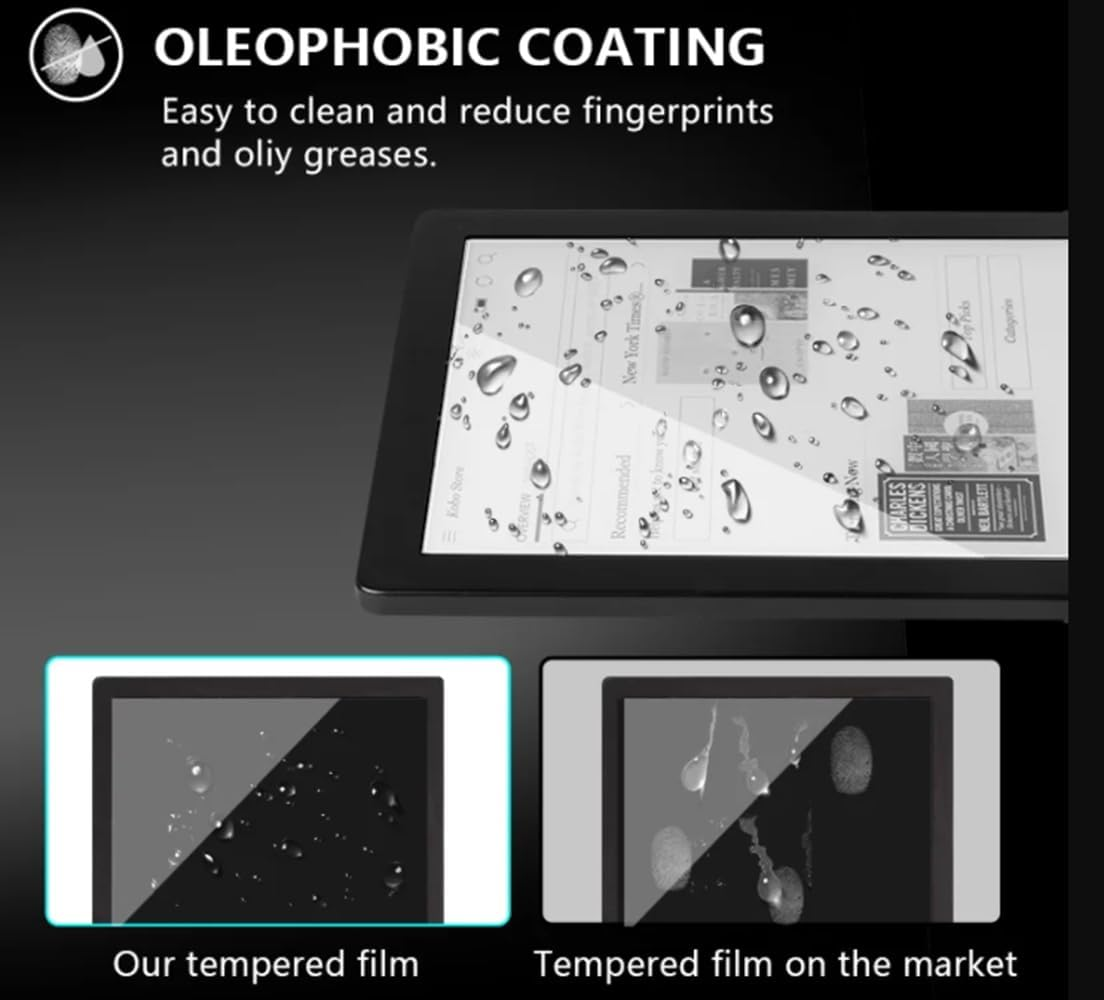 Electro-Weideworld [2 Pack] Screen Protector for Kobo Libra Colour/Kobo Libra 2/Kobo Libra H2O (7 Inch), Tempered Glass, Anti-Scratch, 9H Hardness