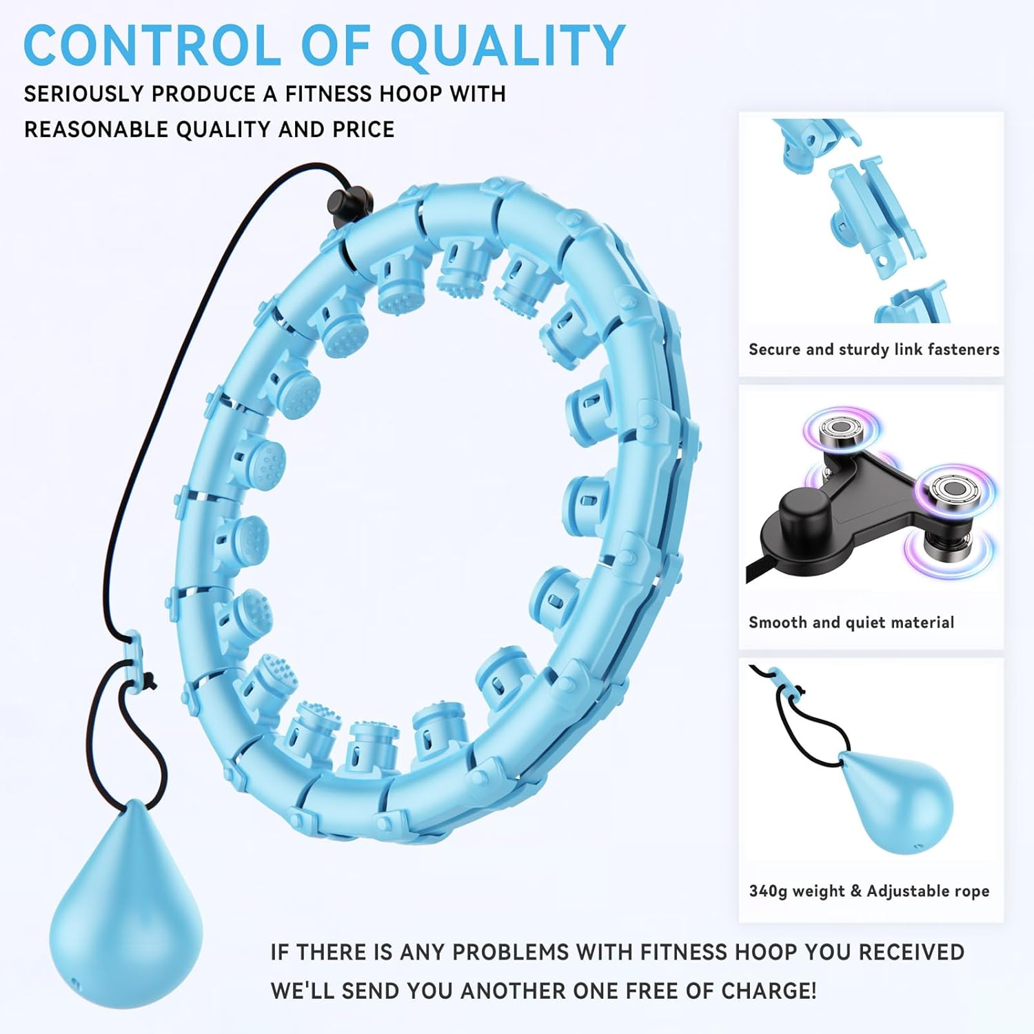 Infinity Weighted Hoop with 32 Links(62 Inch),Weighted Hula Hoop for Adults Weight Loss, Infinity Fitness Hoop plus Size, for Women Smart Exercise Equipment image number 5