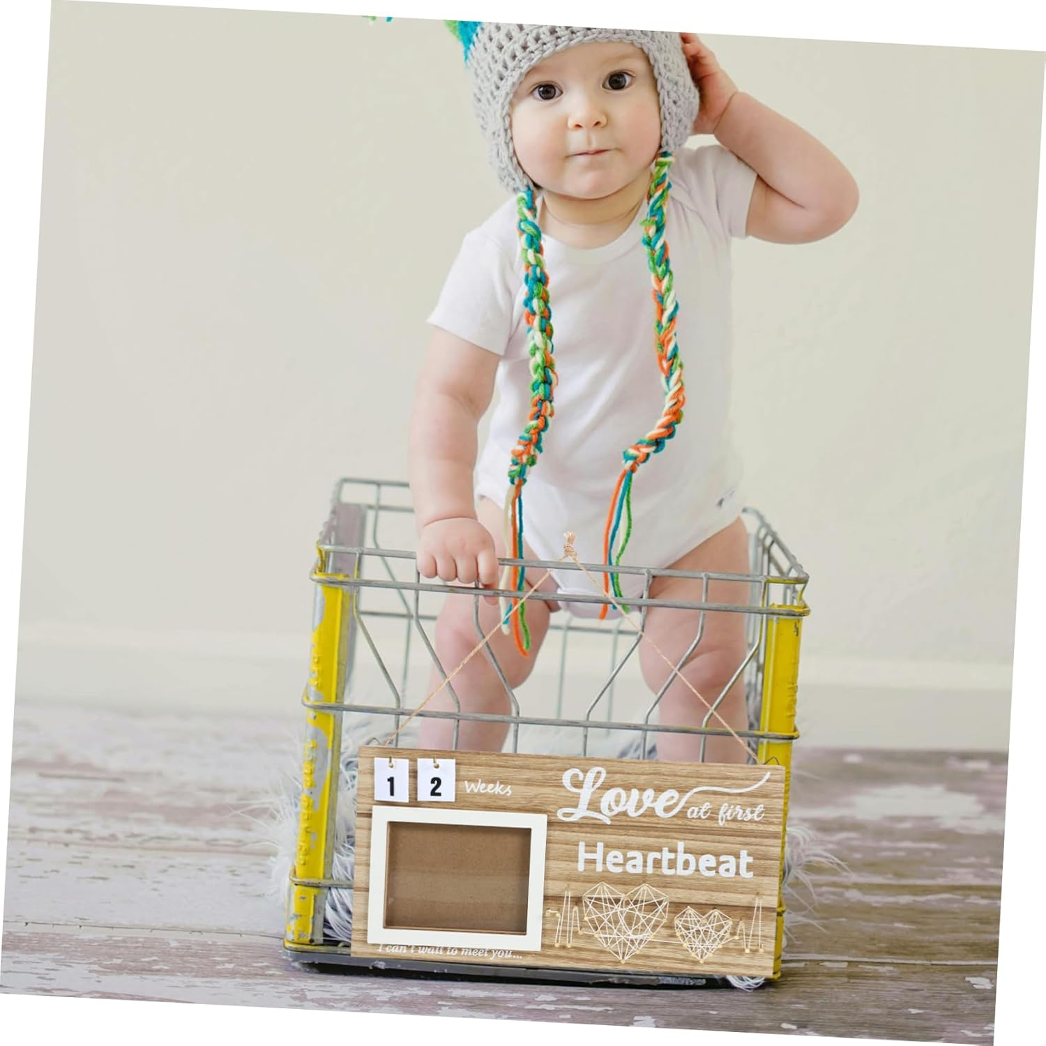 Yardwe Photo Display Frame for Sonogram for Showers Parents Nursery Decor Elegant Keepsake For