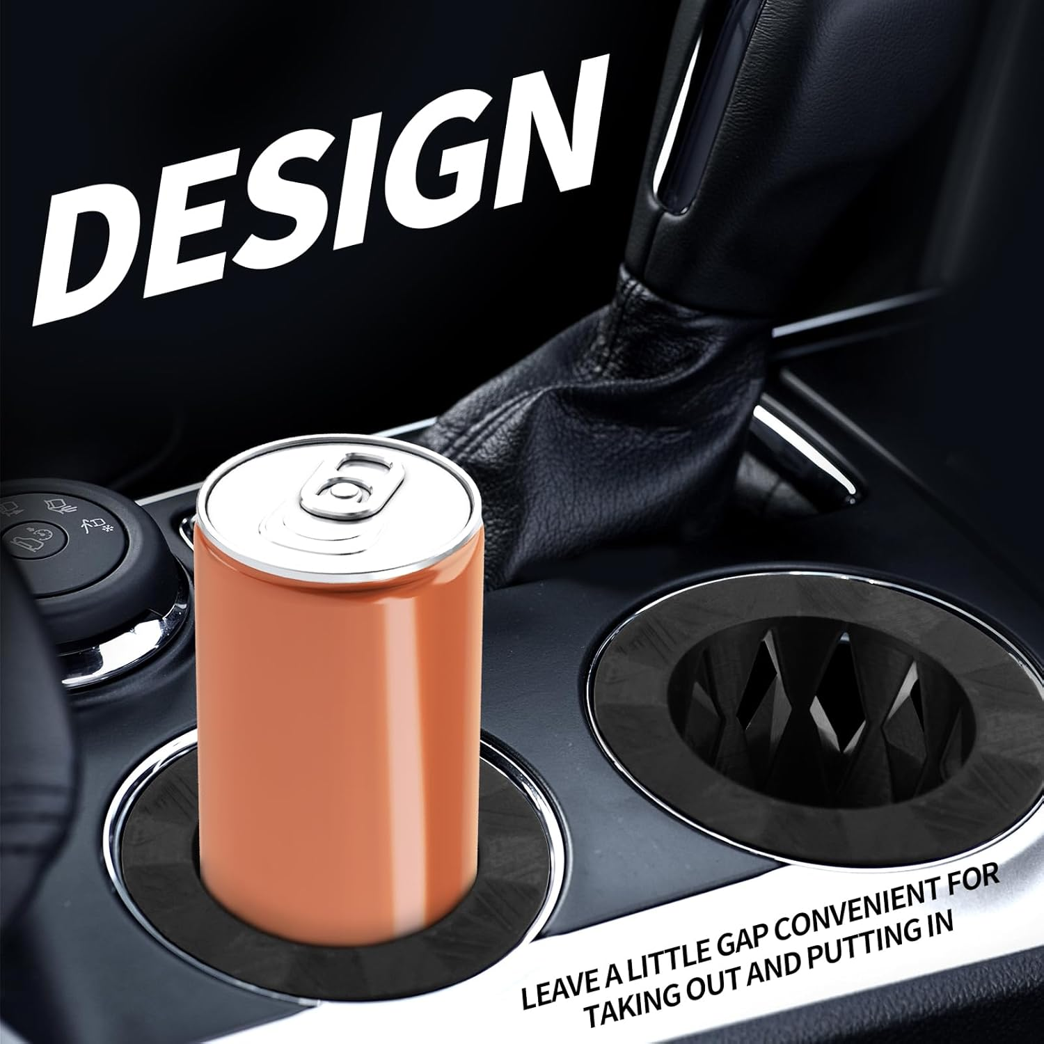 2Pcs Car Cup Holder Insert for Slim Cans, 3.5In Universal Cup Holder Adapter for 12Oz Cans Energy Drinks Secure Fit & Anti-Rattle image number 3